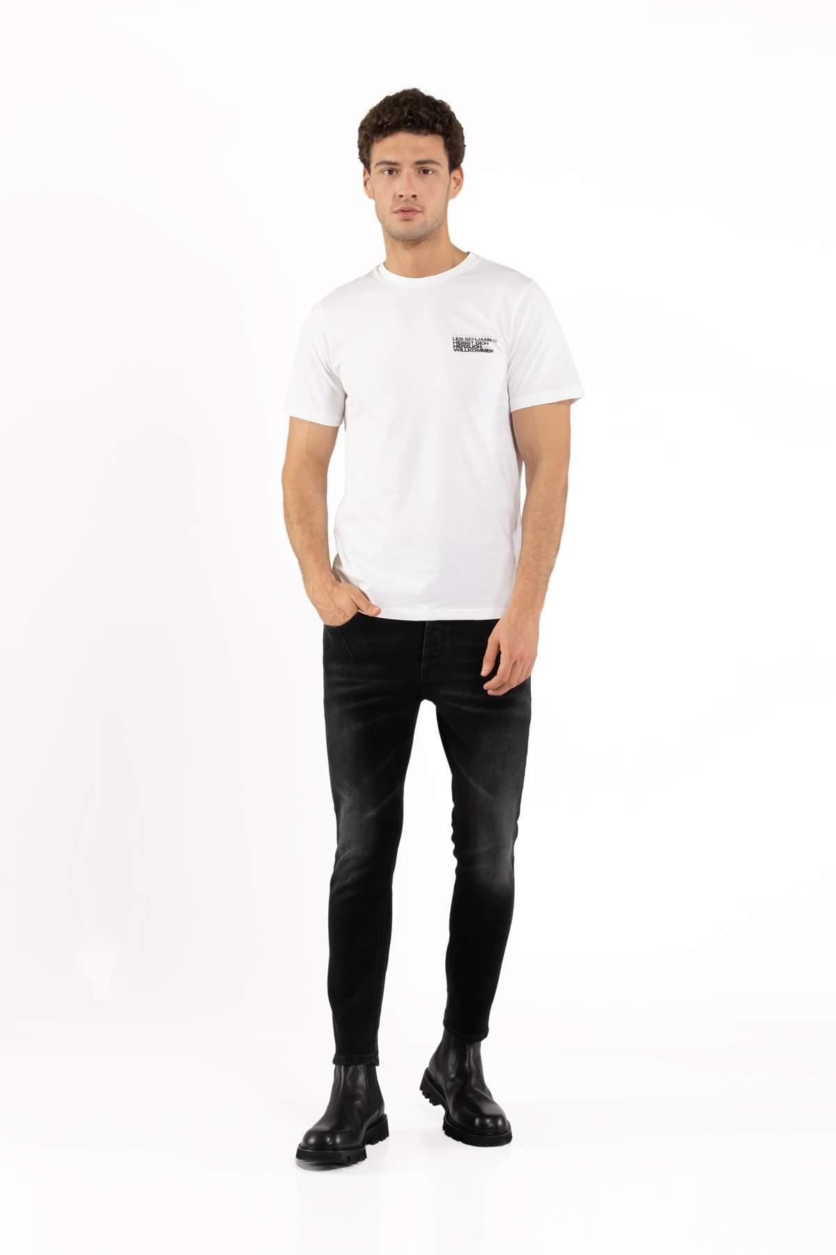 Les BenjaminsBeyaz Bisiklet Yaka Slim Fit T-shirt