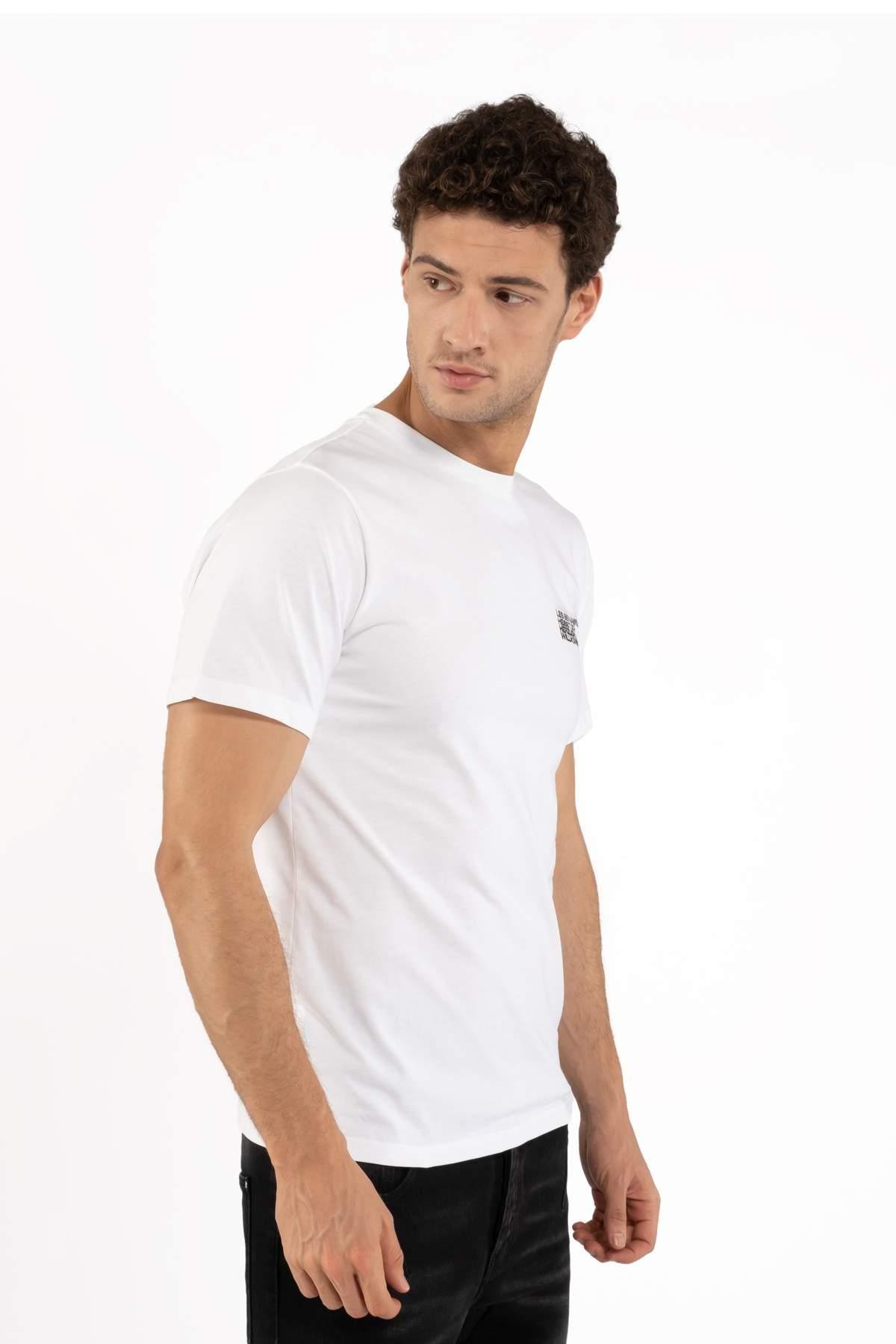 Les BenjaminsBeyaz Bisiklet Yaka Slim Fit T-shirt