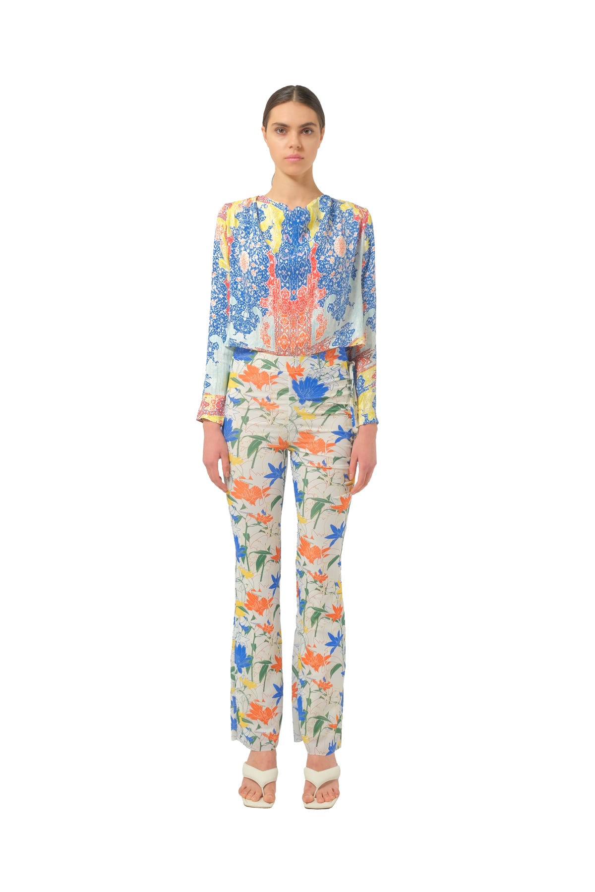 Les BenjaminsFloral Desen Geniş Paça Pantolon