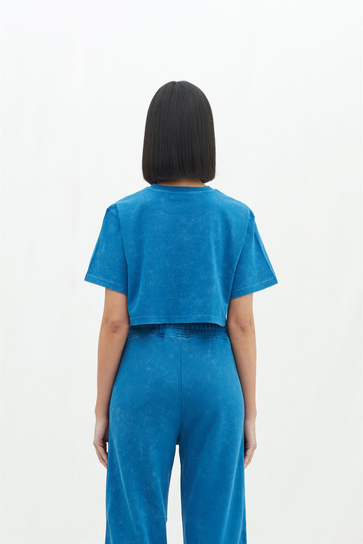 Les BenjaminsMavi Crop Kadın T-shirt