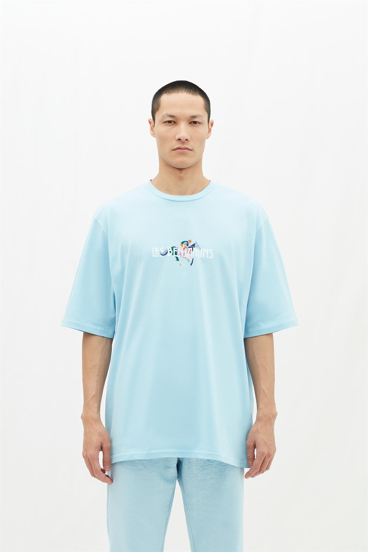 Les BenjaminsMavi Logo Desen Oversize T-shirt