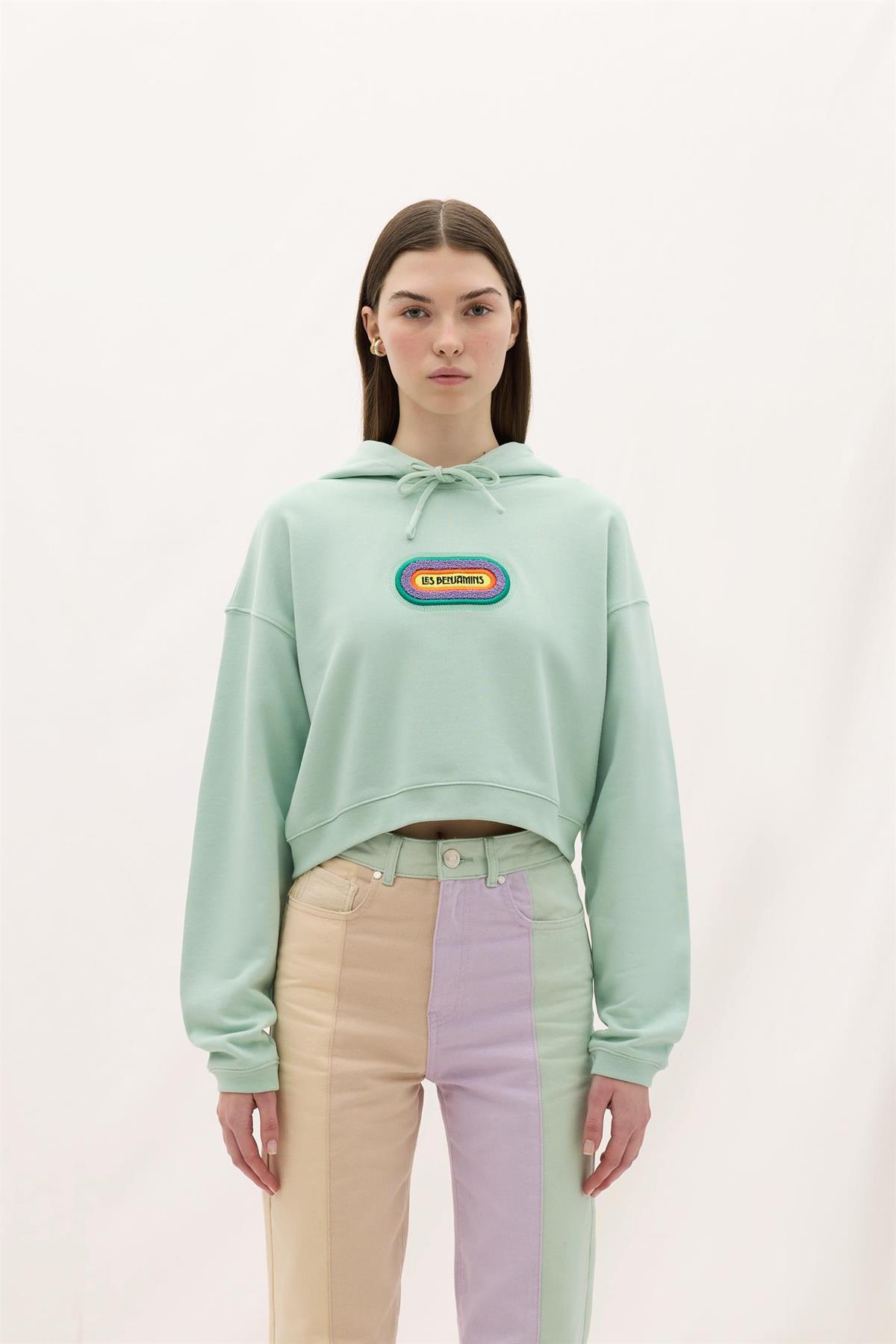 Les BenjaminsYeşil Crop Sweatshirt