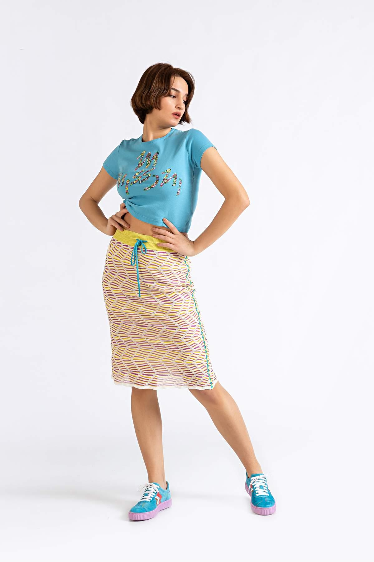 M MissoniM MISSONI Sıfır Yaka Kısa T-Shirt