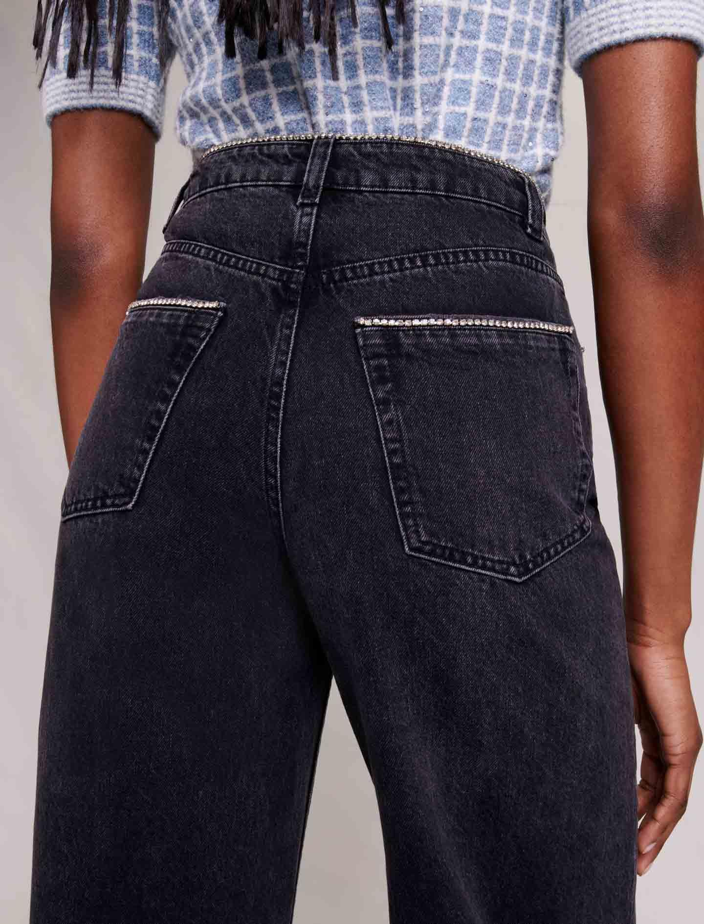 MajeBeli Taş Zincirli Jean Pantolon