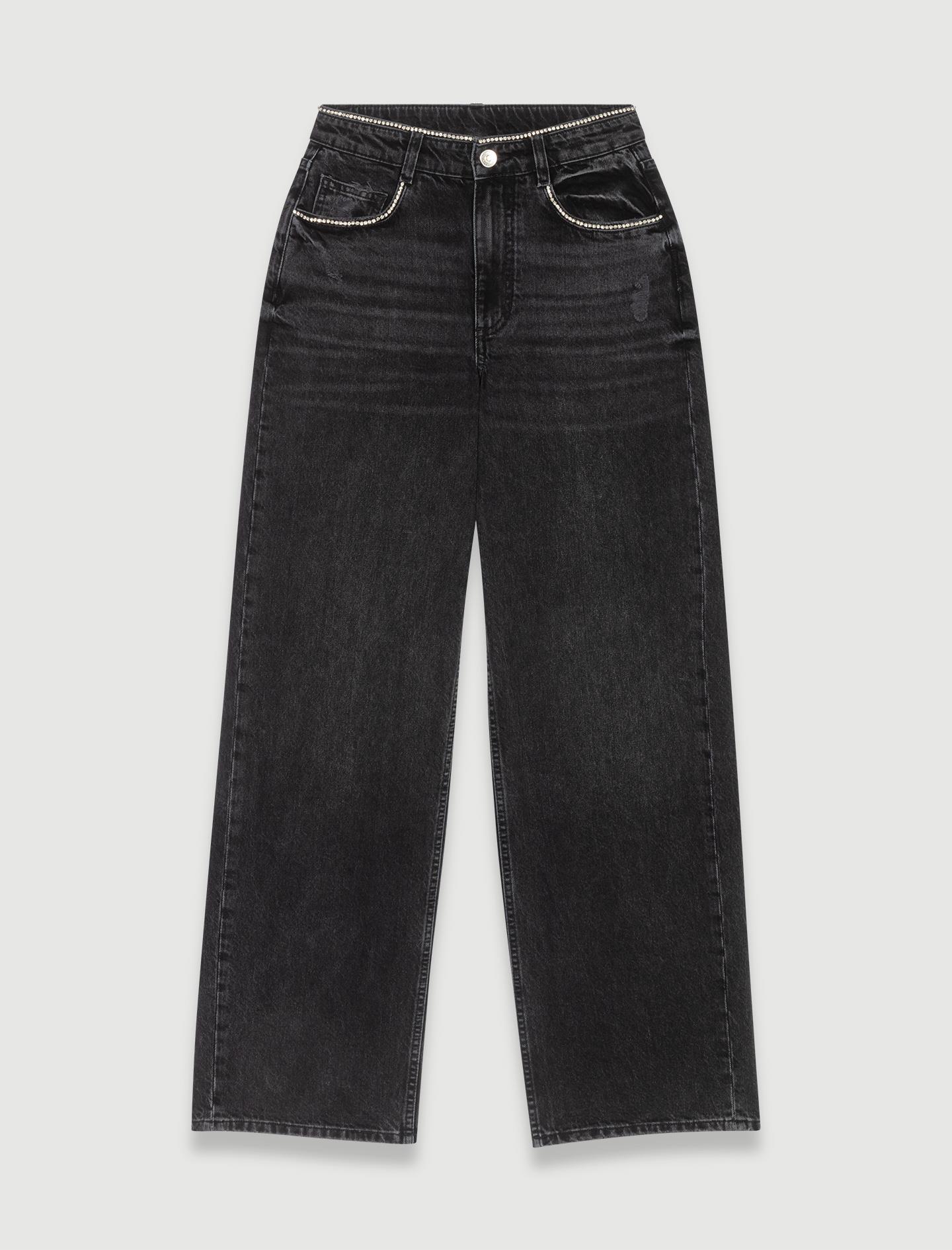 MajeBeli Taş Zincirli Jean Pantolon