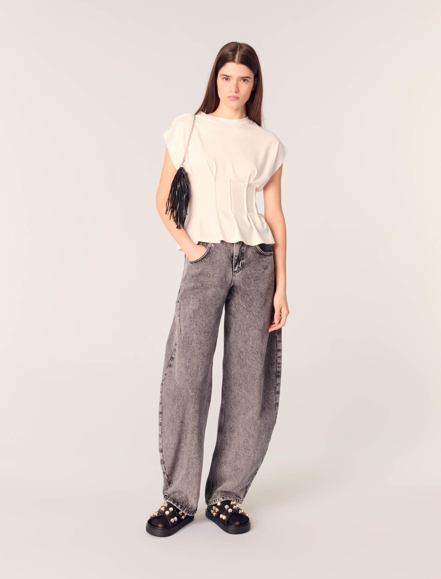 MajeBeyaz Peplum T-shirt