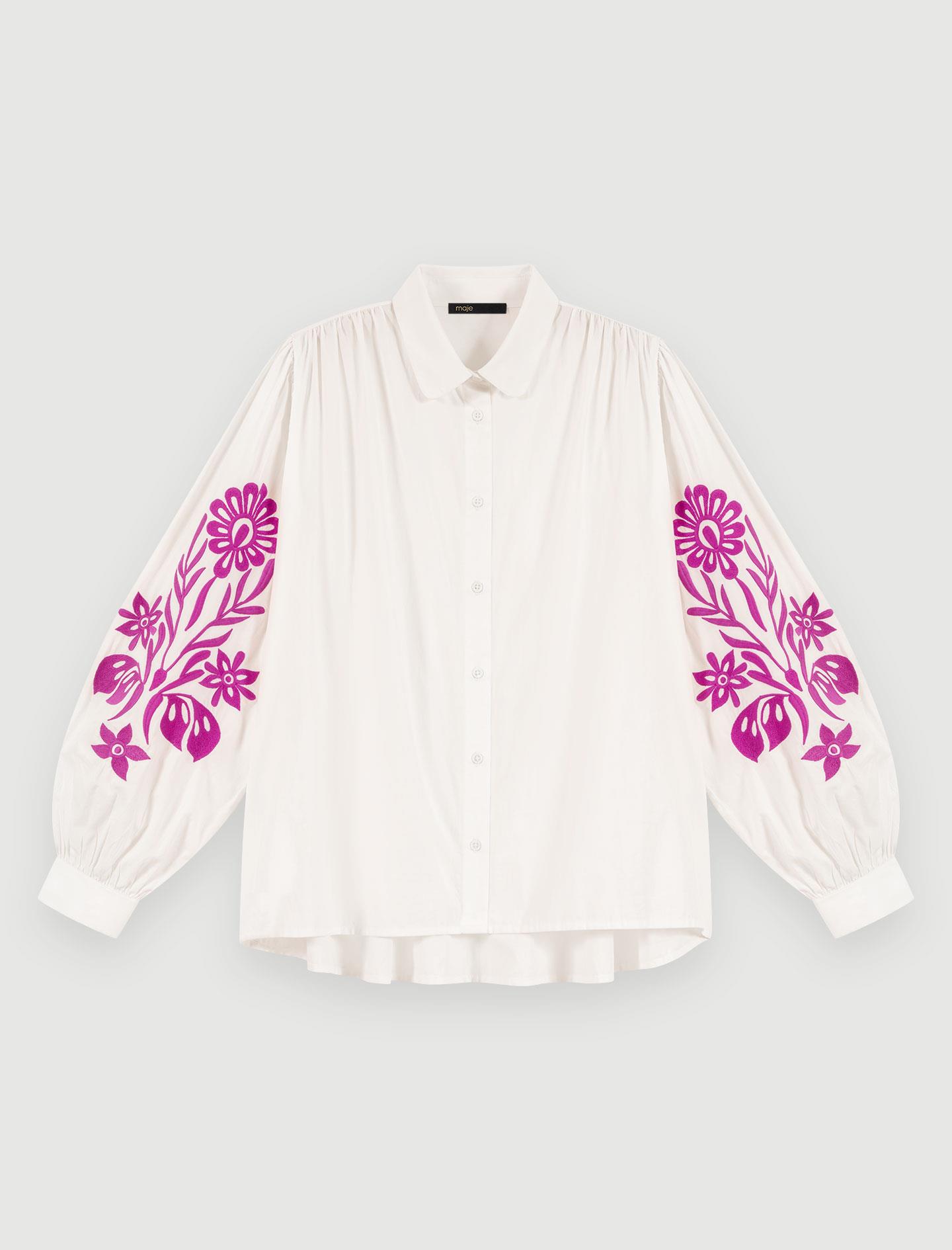 MajeFloral Desen Kol Detaylı Gömlek