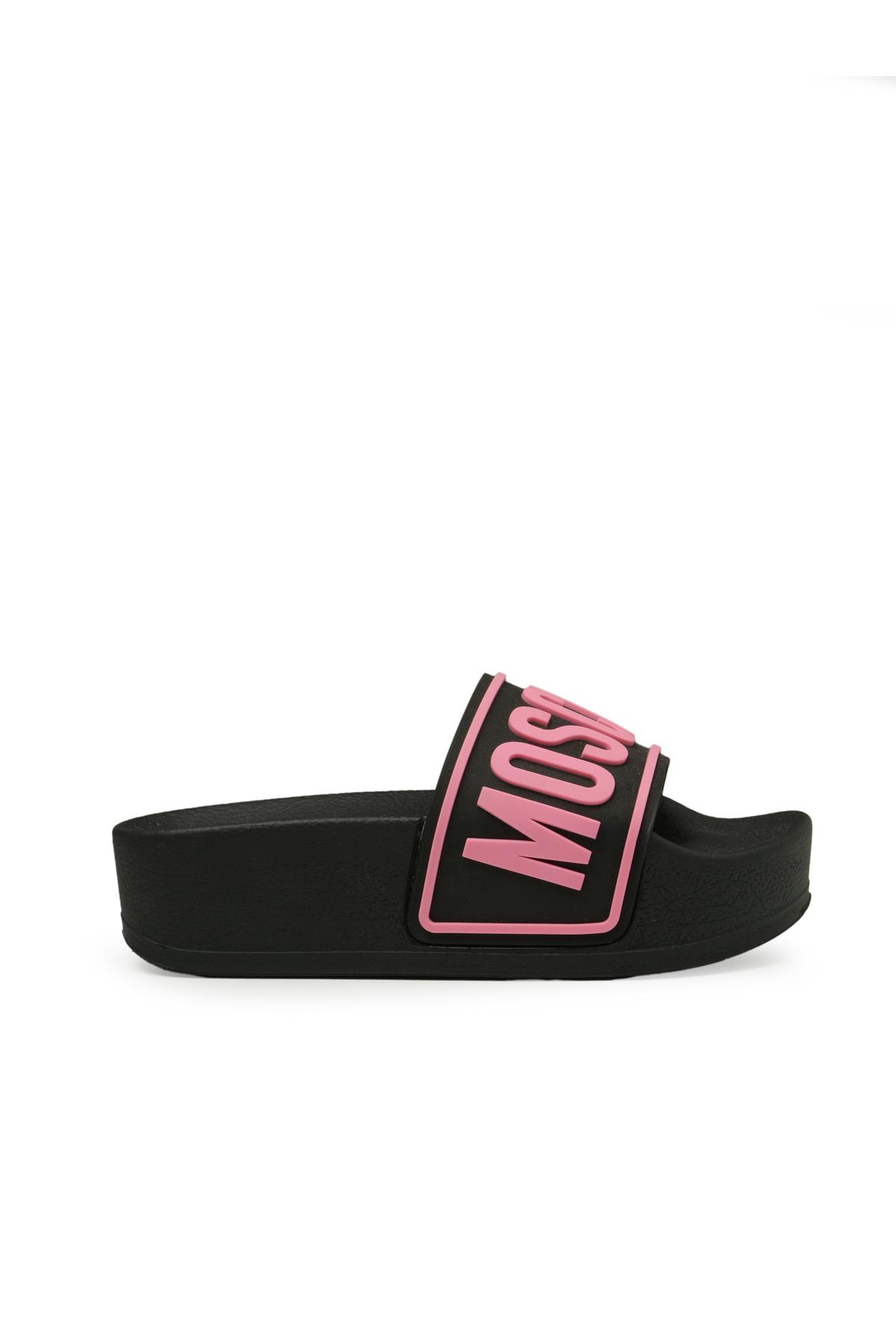 Moschino ShoesPembe Logo Platform Tabanlı Terlik