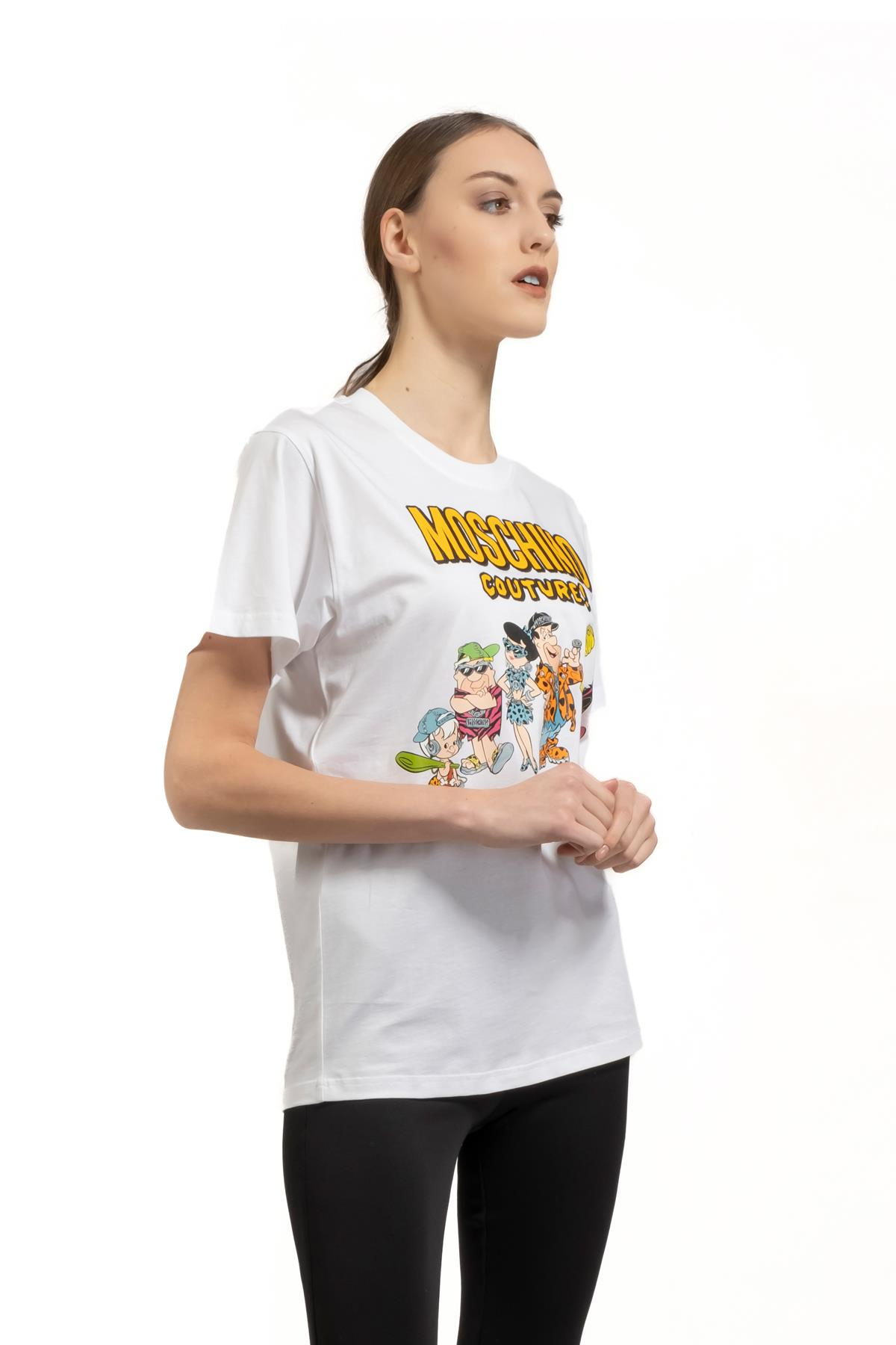 MoschinoBeyaz Karakter Detaylı T-shirt