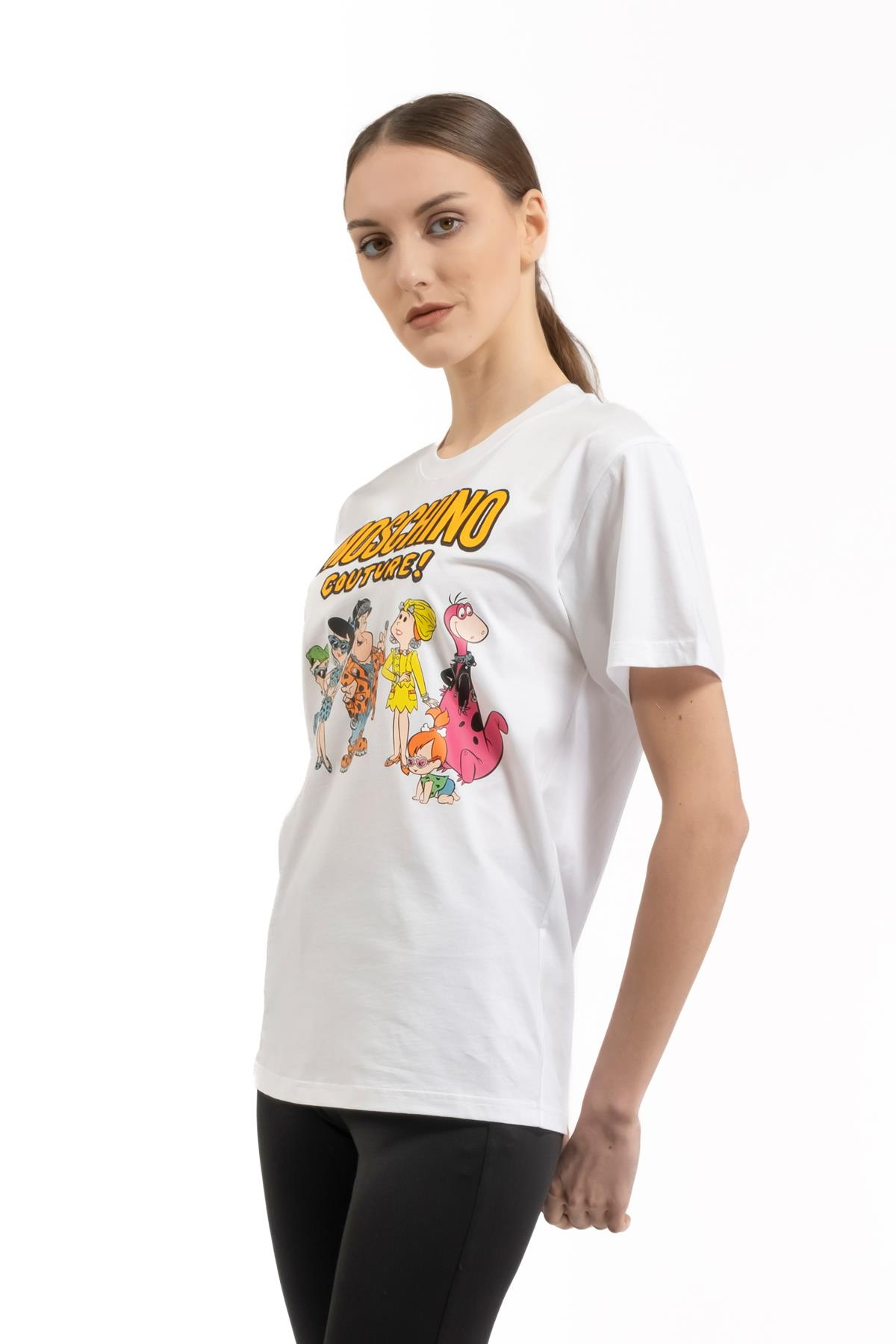 MoschinoBeyaz Karakter Detaylı T-shirt
