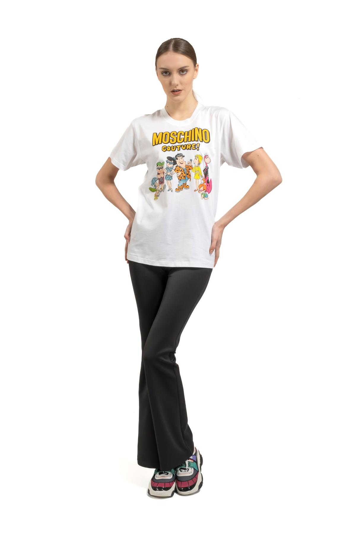MoschinoBeyaz Karakter Detaylı T-shirt