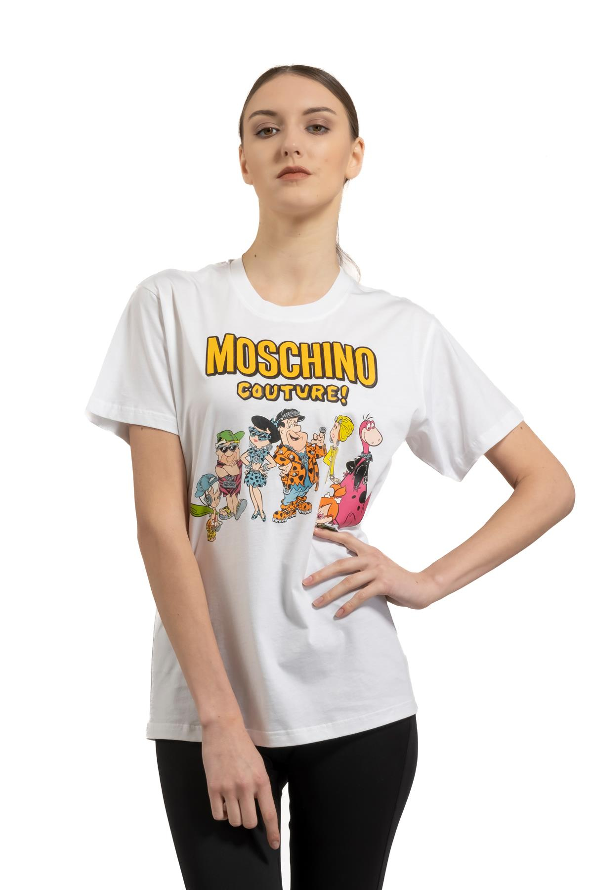 MoschinoBeyaz Karakter Detaylı T-shirt