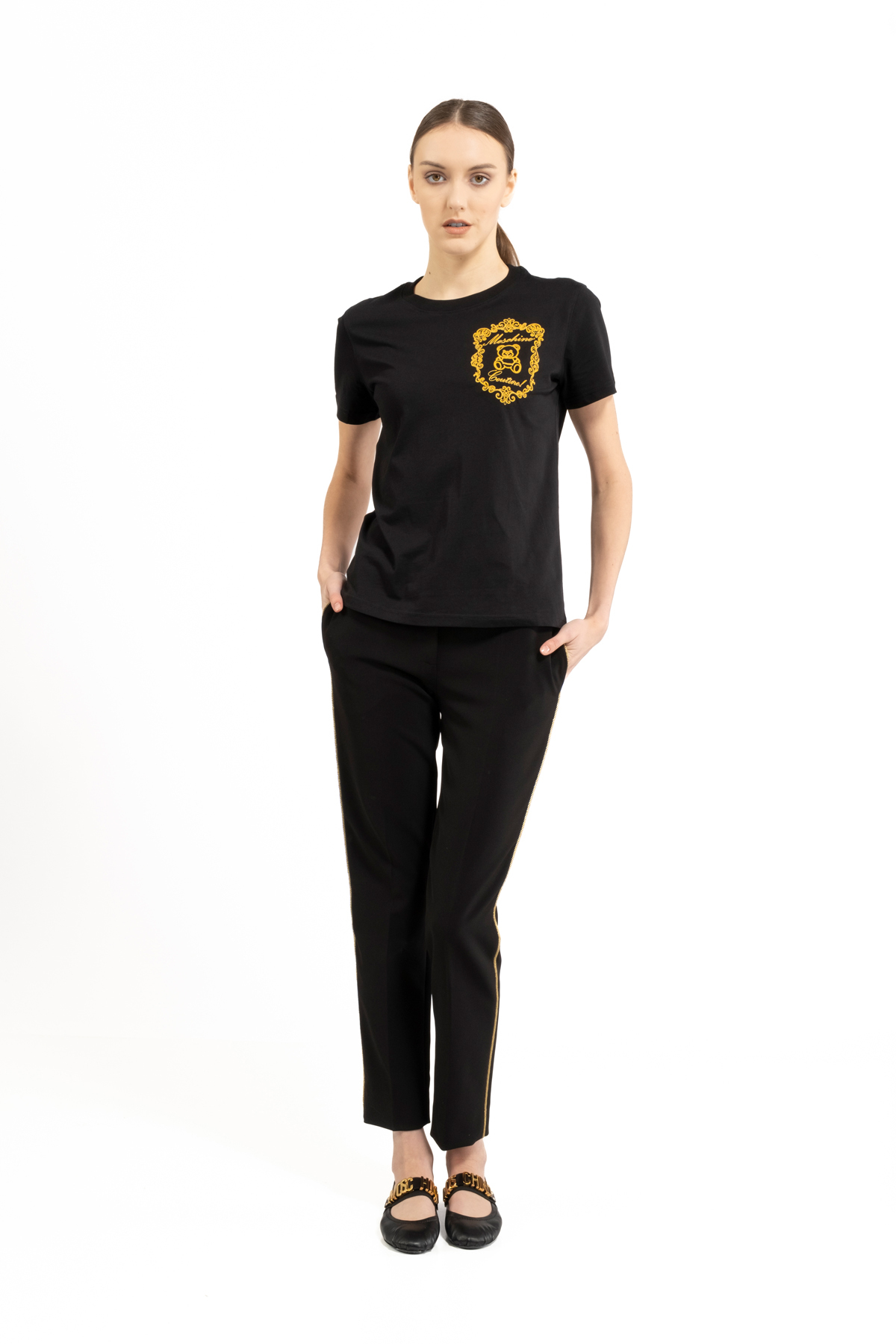 MoschinoGold Biye Detaylı Cigarette Pantolon