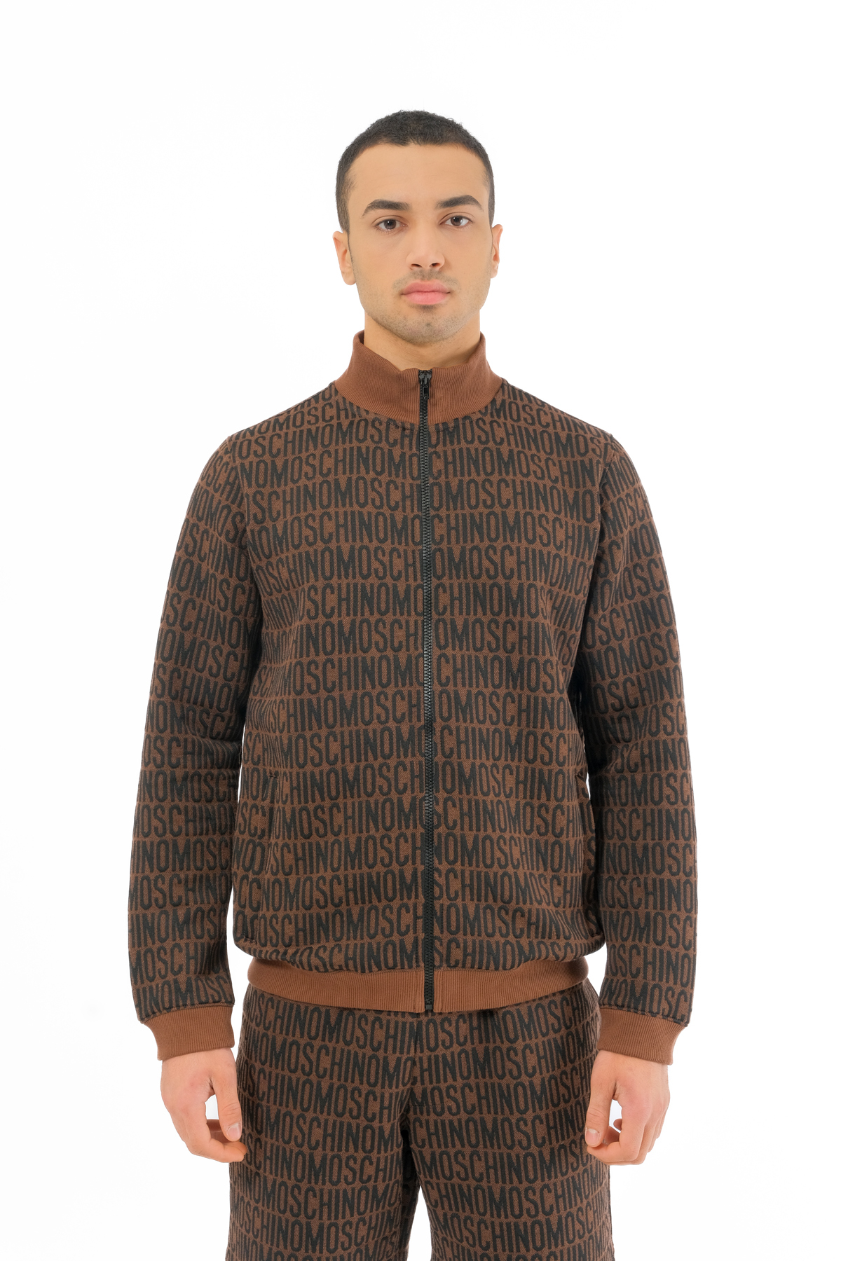 MoschinoKahverengi Logo Fermuarlı Sweatshirt