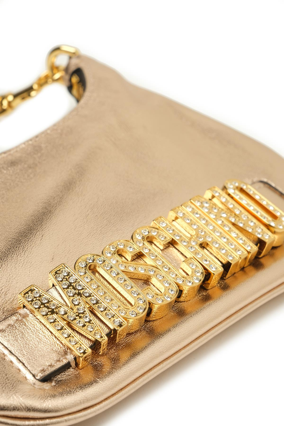 MoschinoMetalik Bronz Zincir Askılı Omuz Çantası