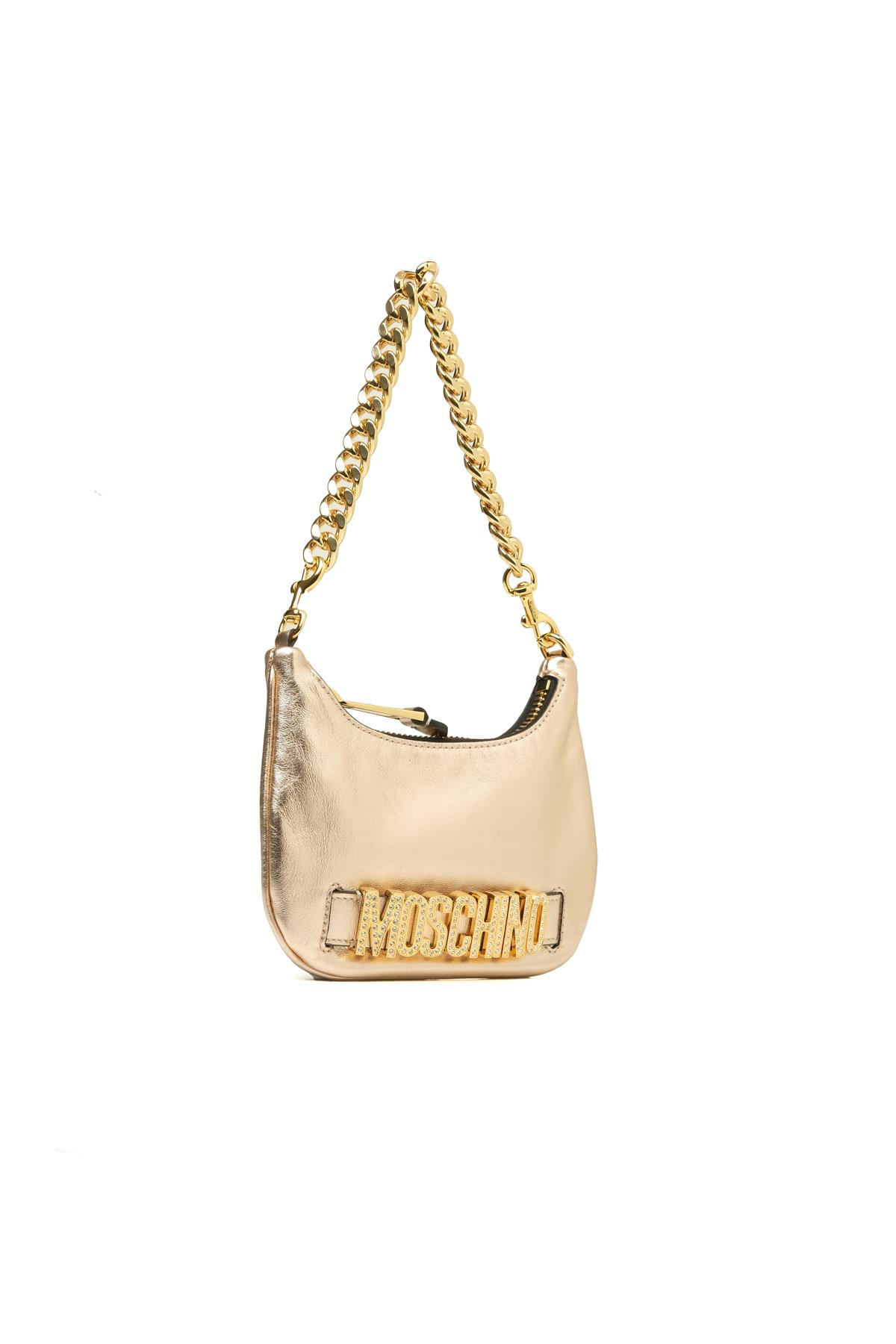 MoschinoMetalik Bronz Zincir Askılı Omuz Çantası