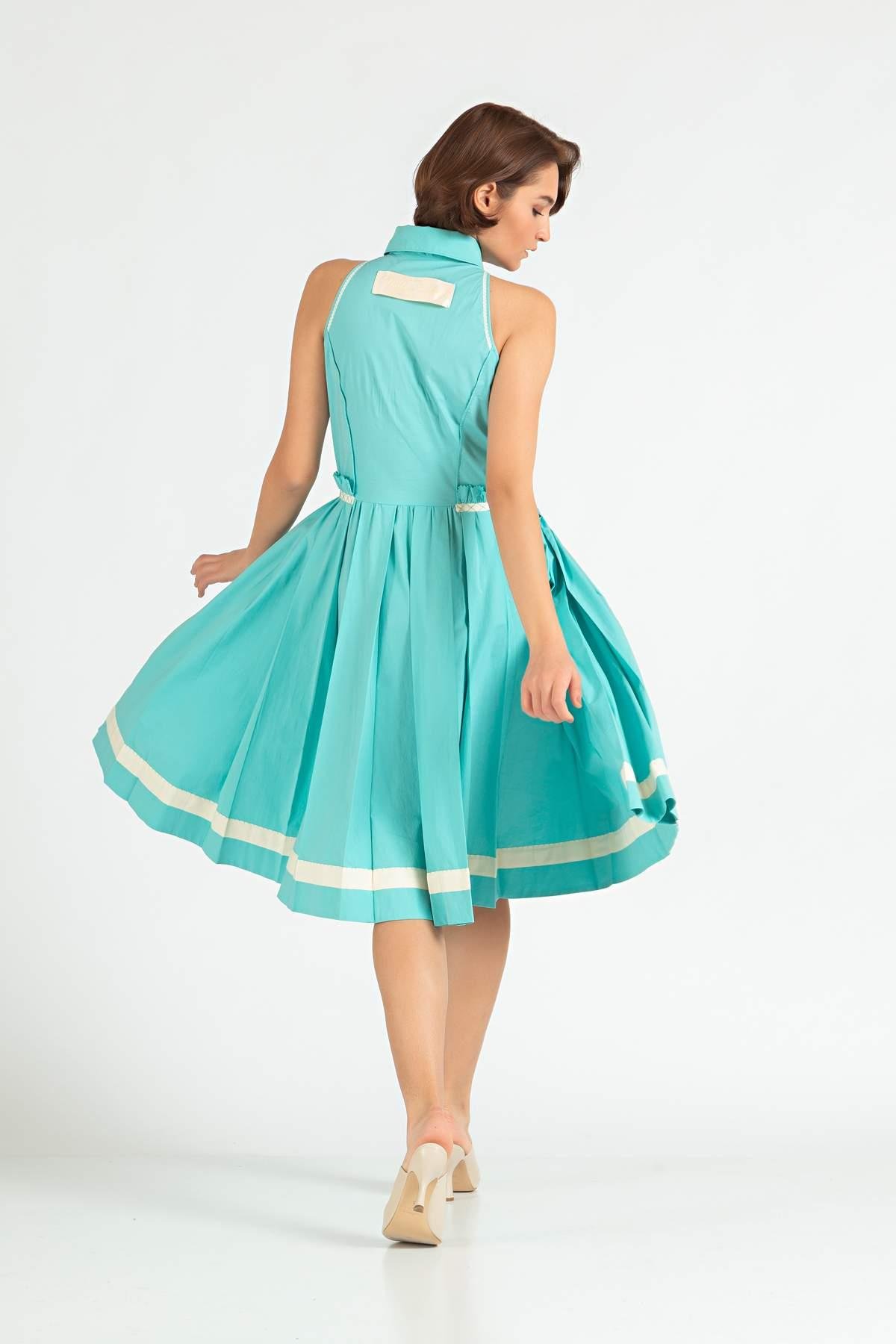 MoschinoMOSCHINO Gömlek Yaka Pilili Elbise