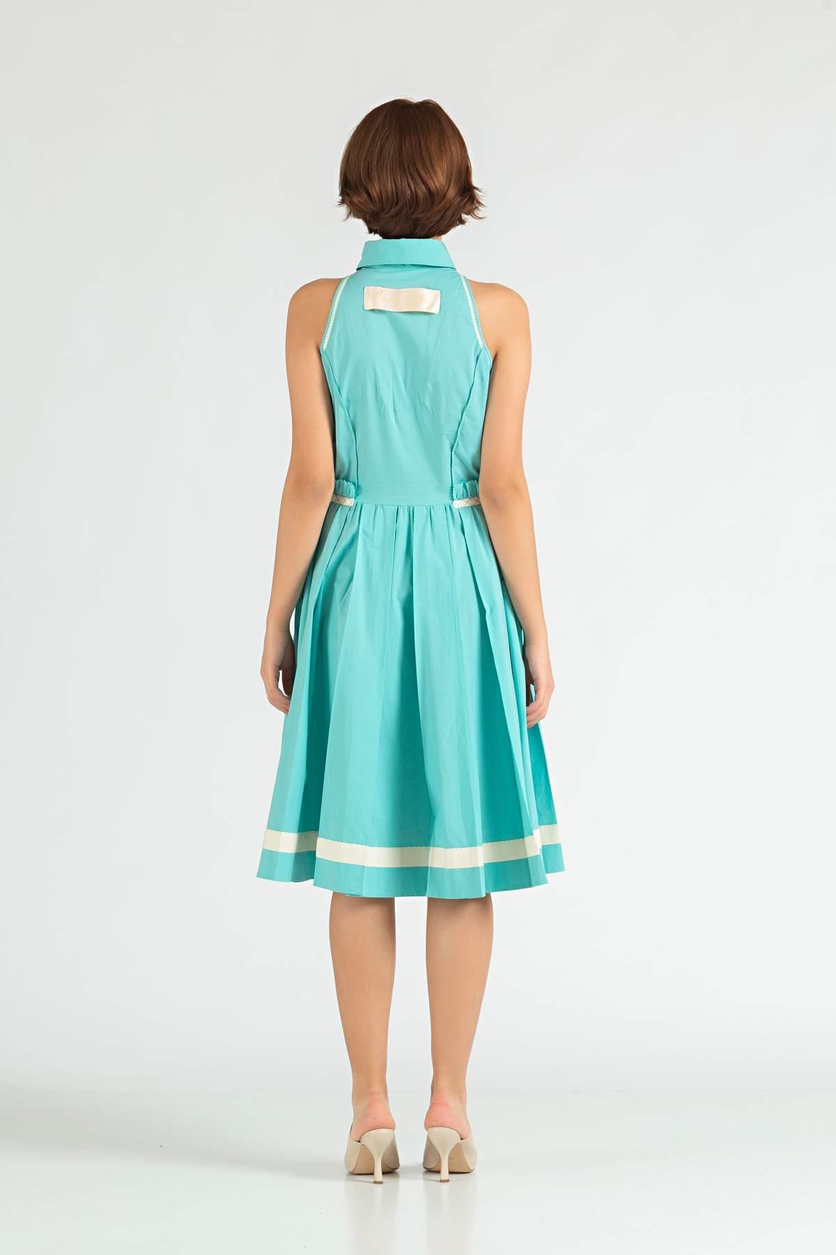 MoschinoMOSCHINO Gömlek Yaka Pilili Elbise