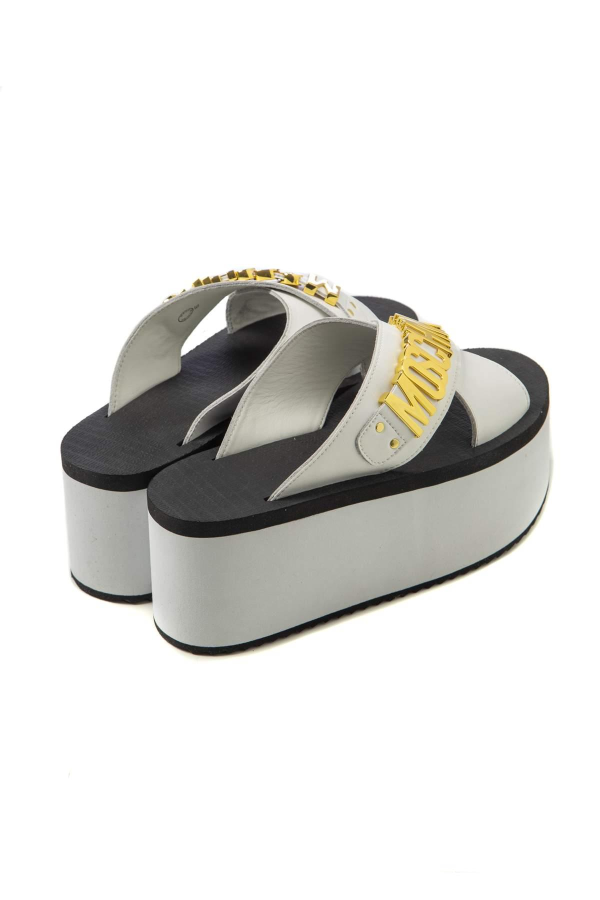 MoschinoMOSCHINO SHOES Çapraz Bantlı Terlik