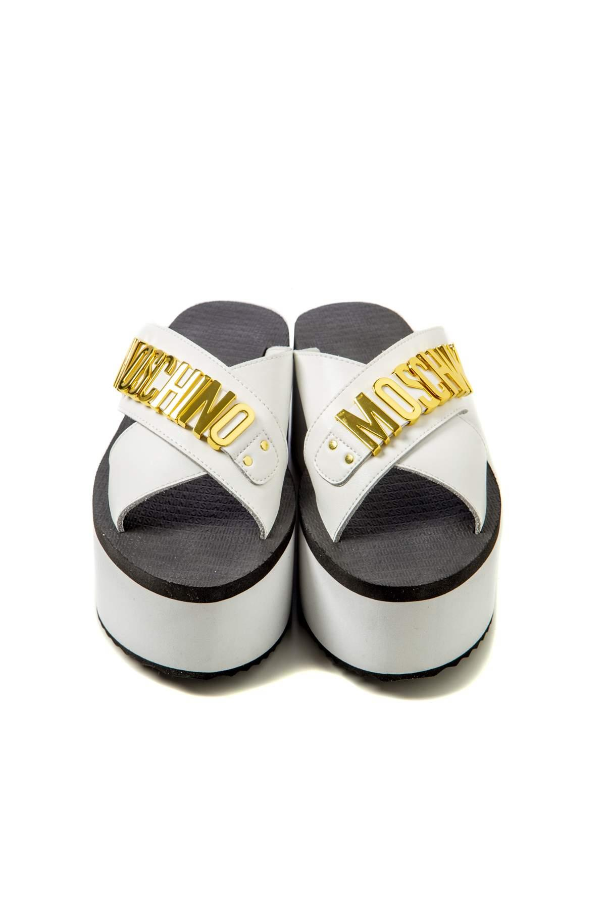 MoschinoMOSCHINO SHOES Çapraz Bantlı Terlik