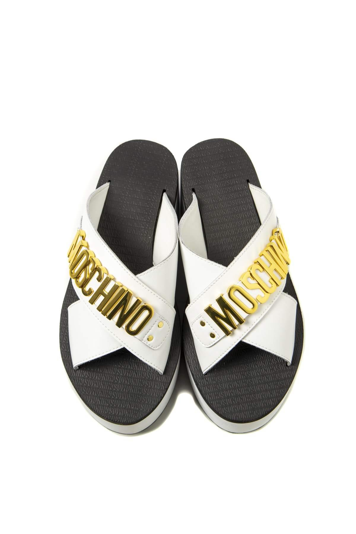 MoschinoMOSCHINO SHOES Çapraz Bantlı Terlik