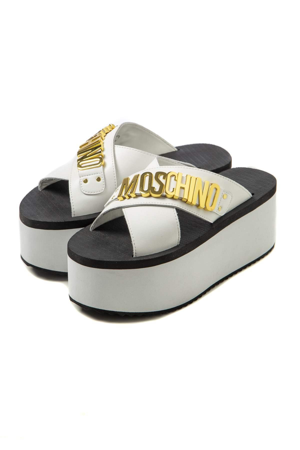 MoschinoMOSCHINO SHOES Çapraz Bantlı Terlik