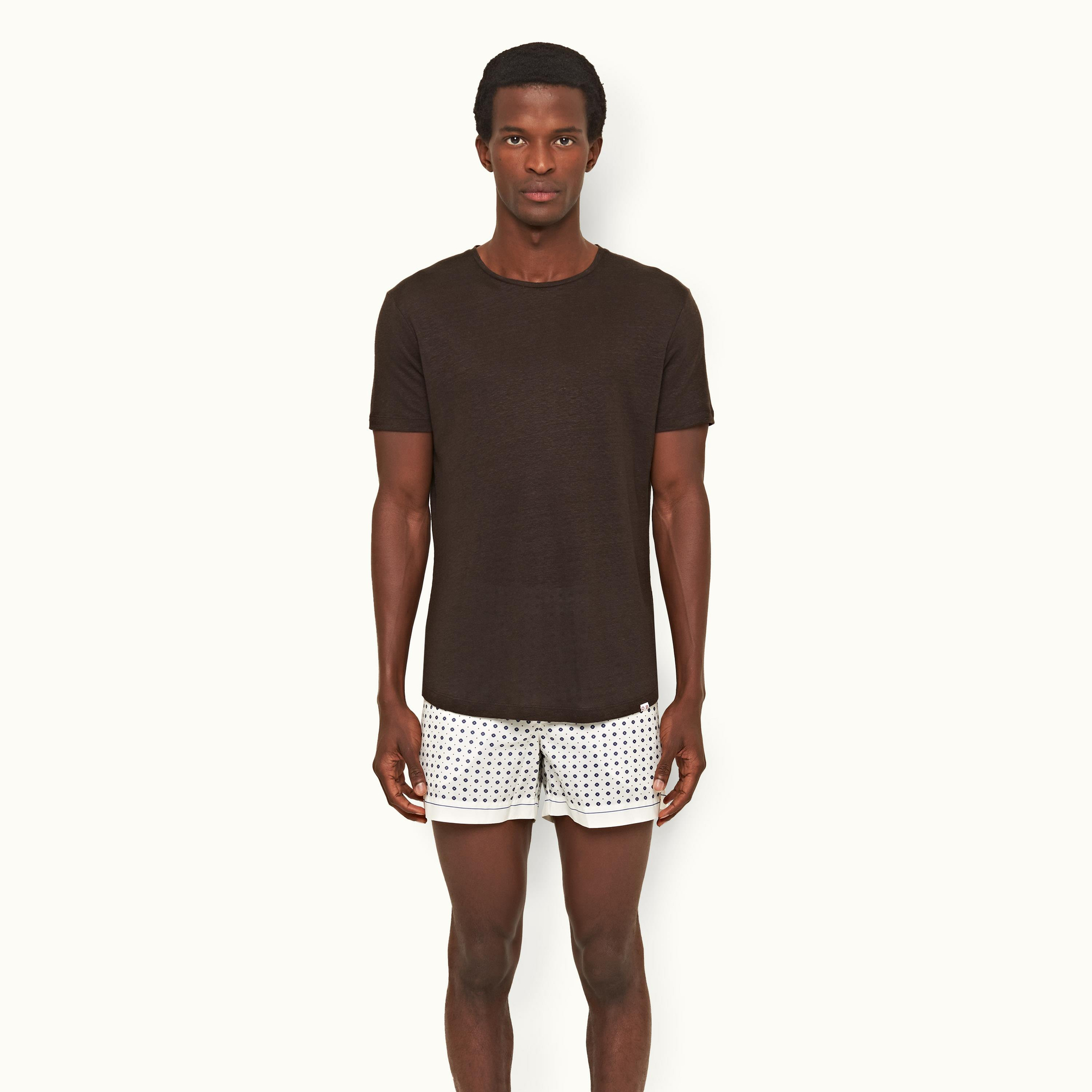 Orlebar BrownKahverengi Bisiklet Yaka Cepli T-shirt