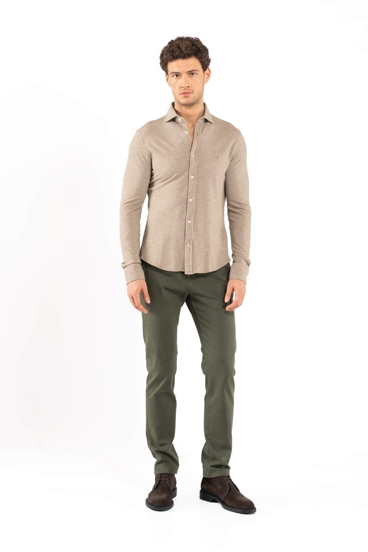 Paul & SharkHaki Düz Kesim Pantolon