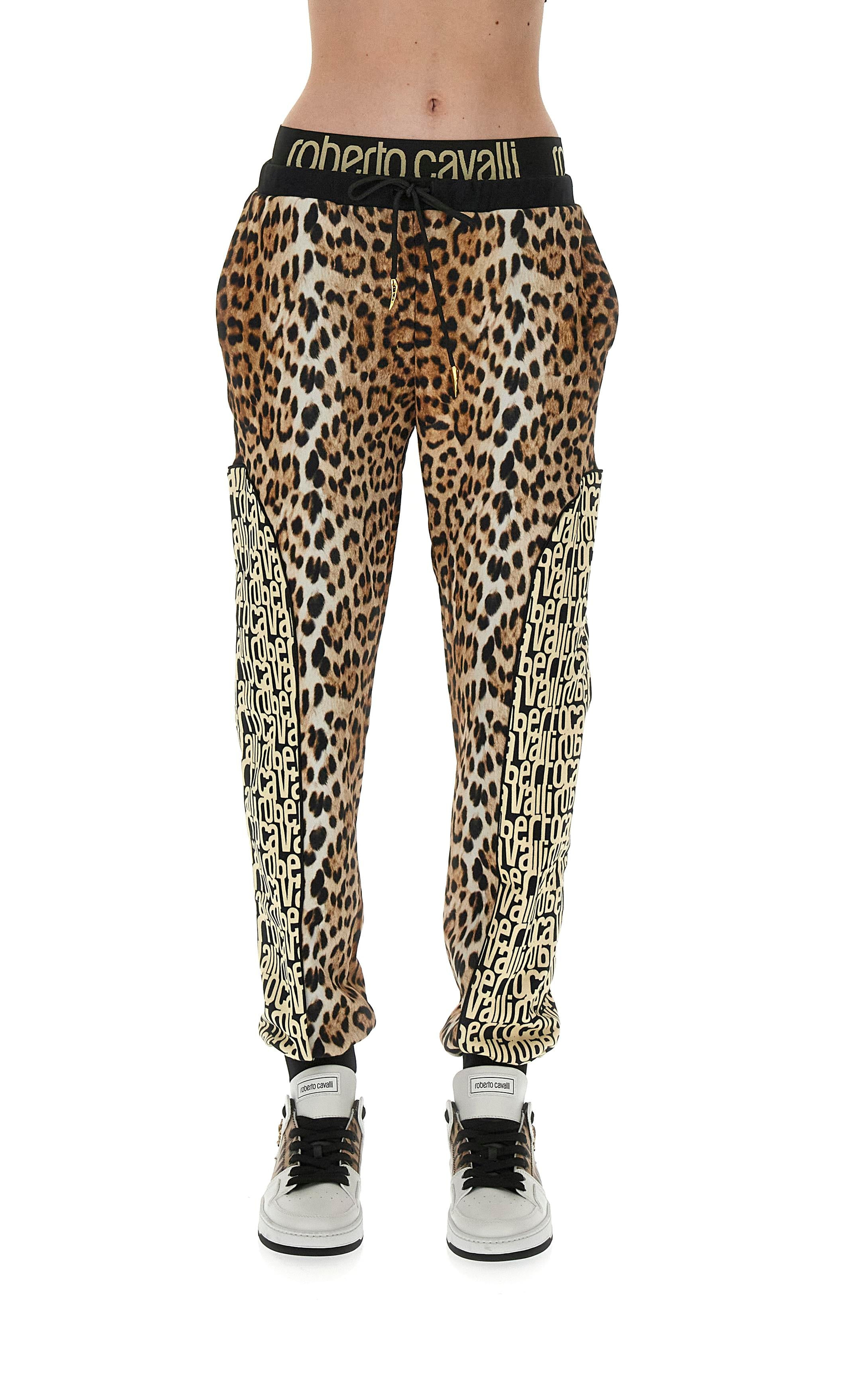 Roberto CavalliLeopar Desen Jogger Pantolon