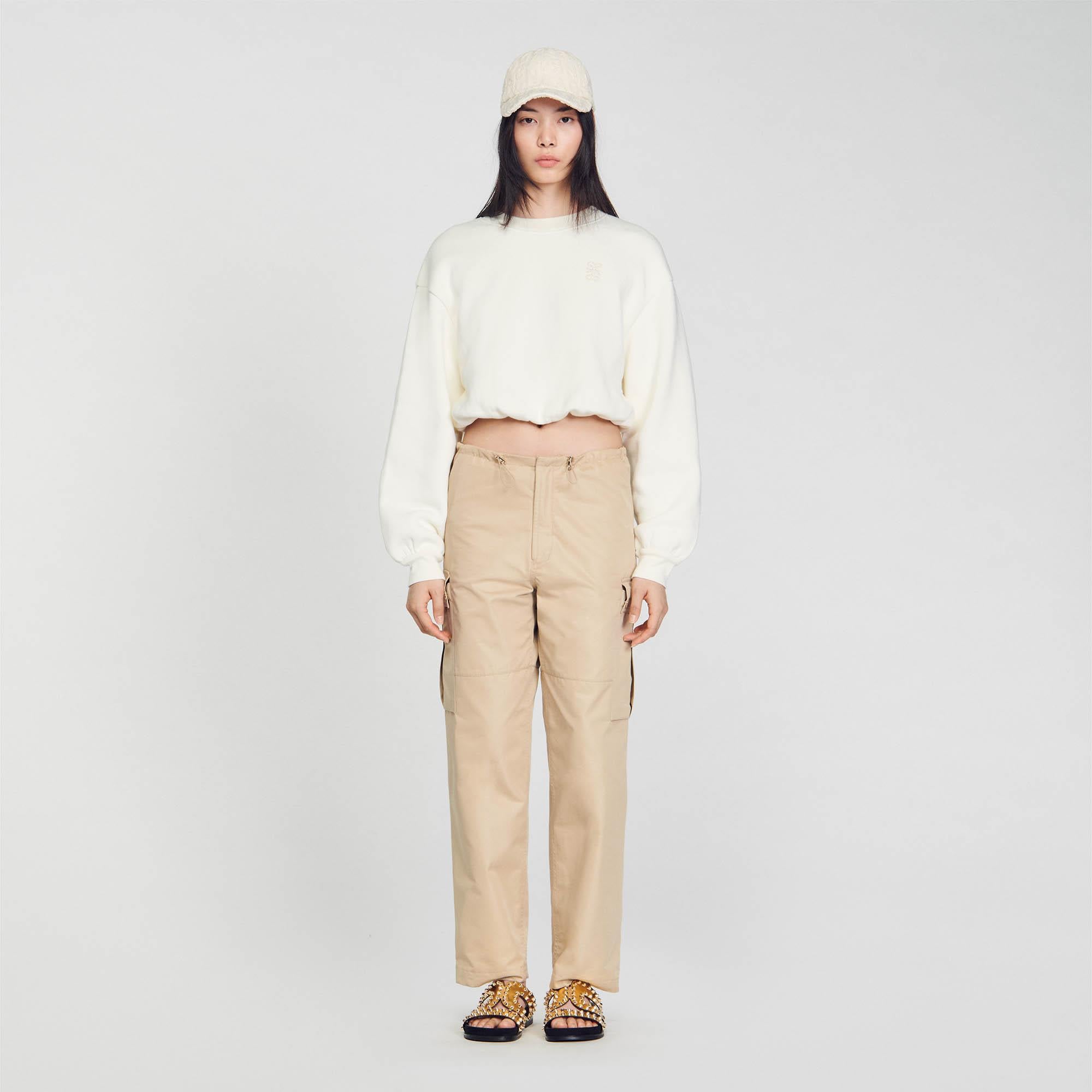 SANDROEkru Crop Sweatshirt
