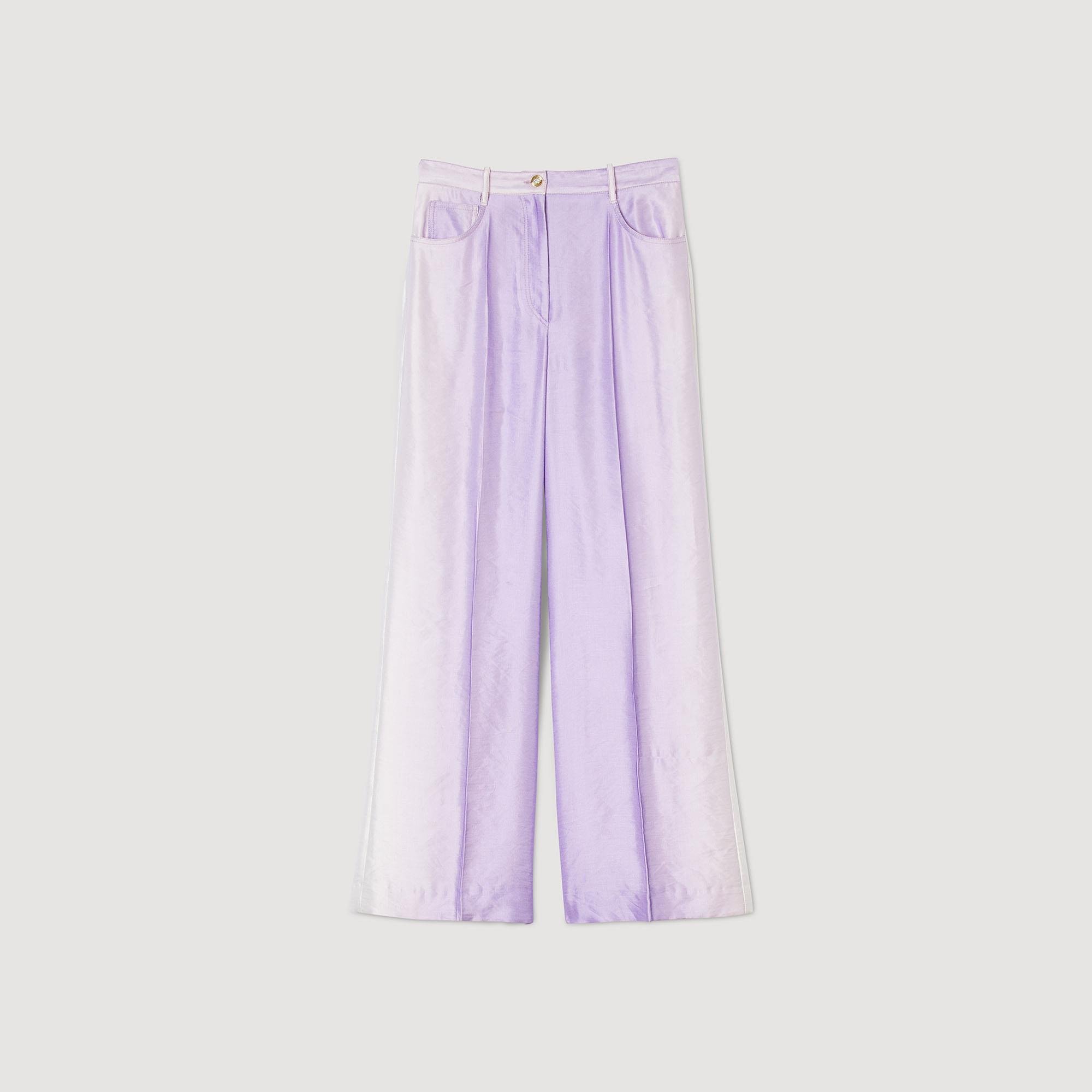 SANDROGeniş Paça Saten Mor Pantolon