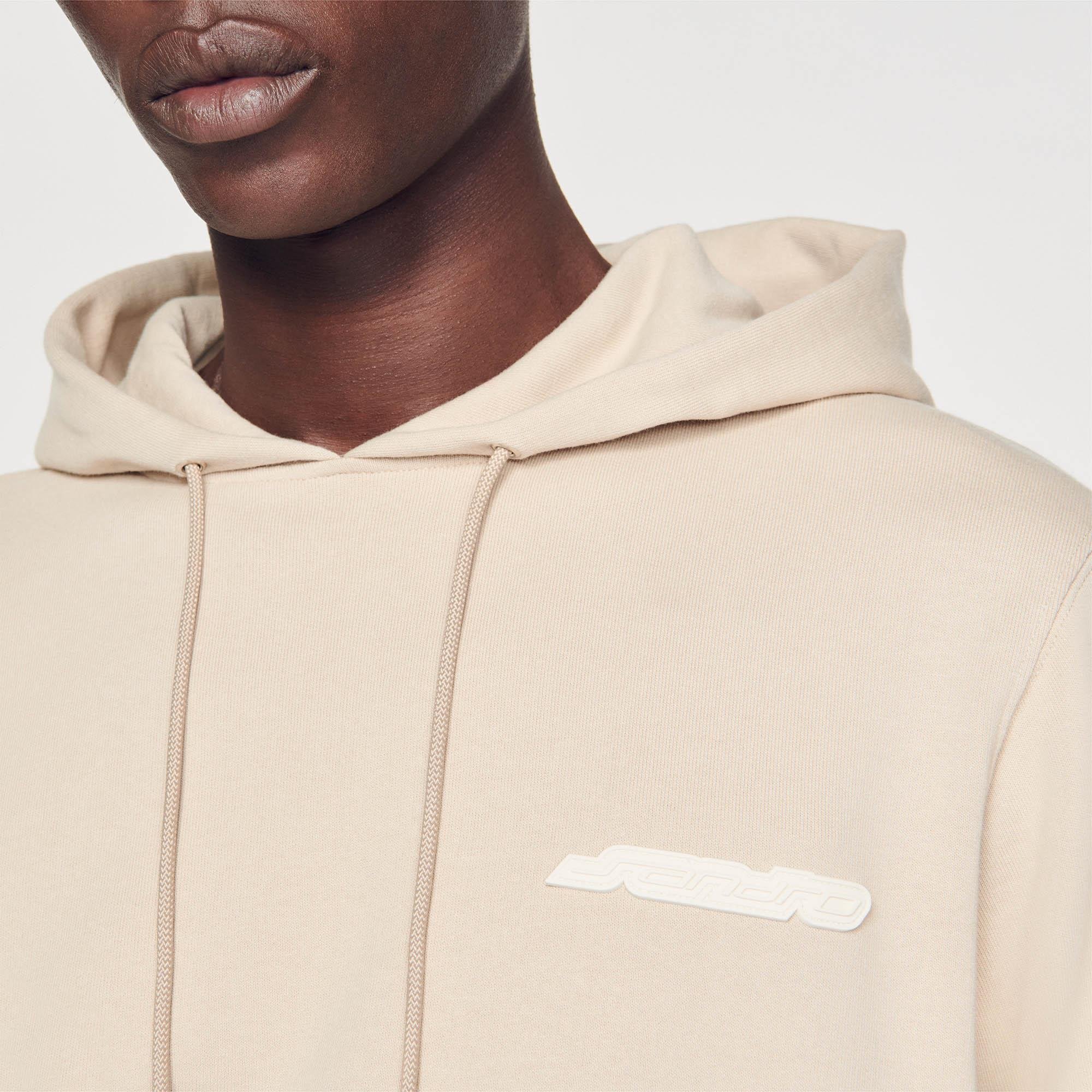 SANDROLogo Baskılı Bej Hoodie