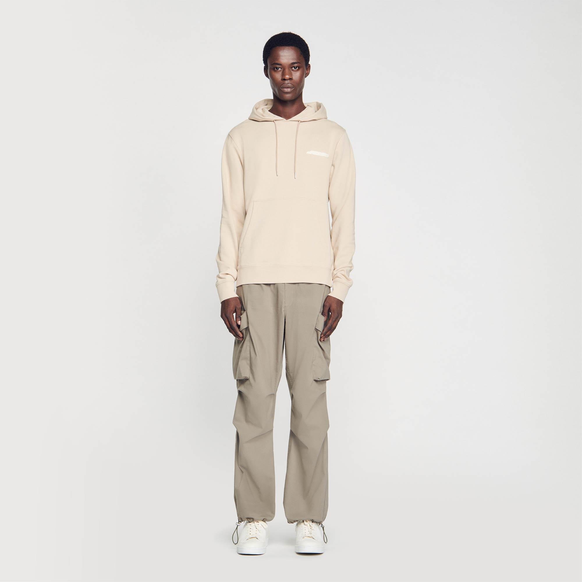 SANDROLogo Baskılı Bej Hoodie