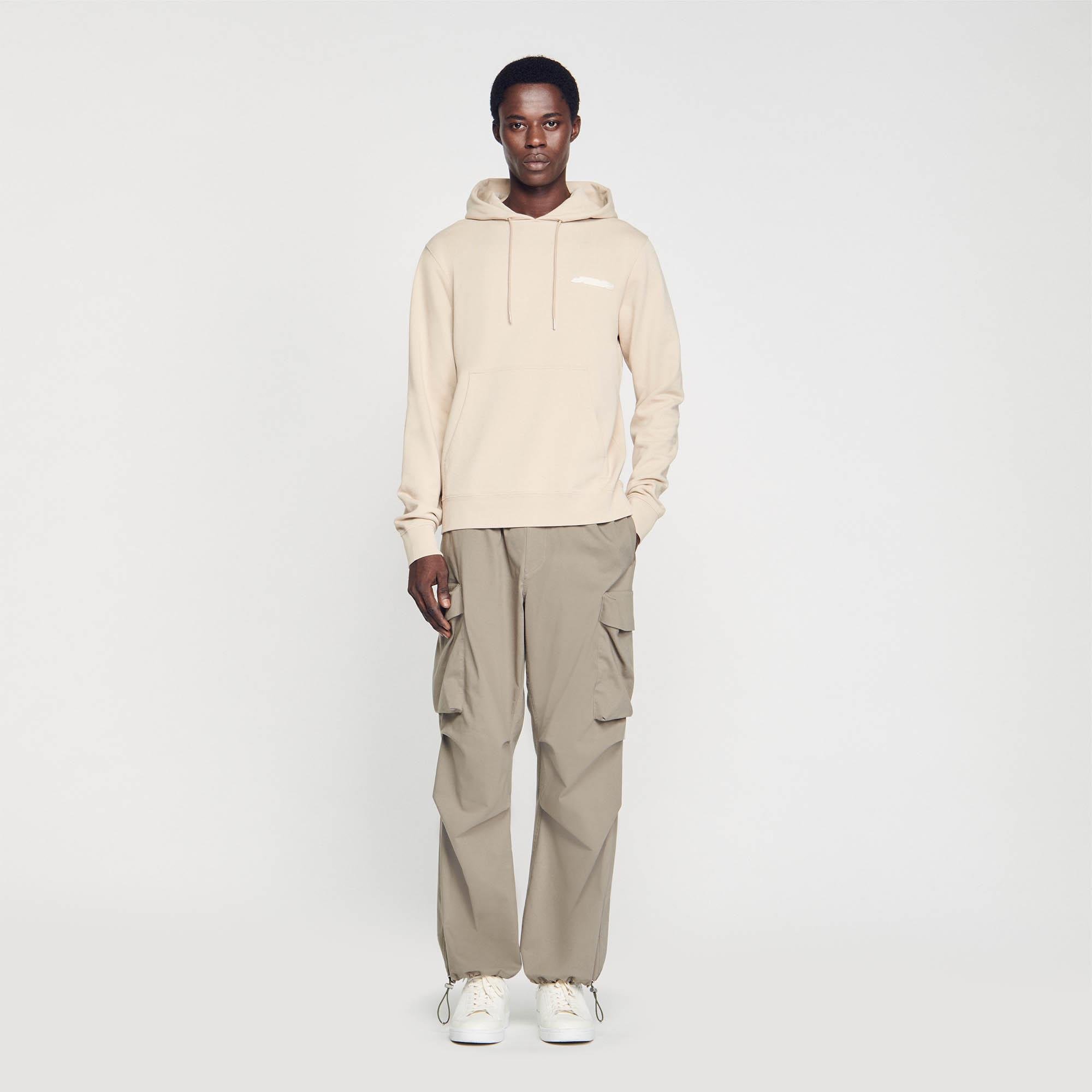 SANDROLogo Baskılı Bej Hoodie