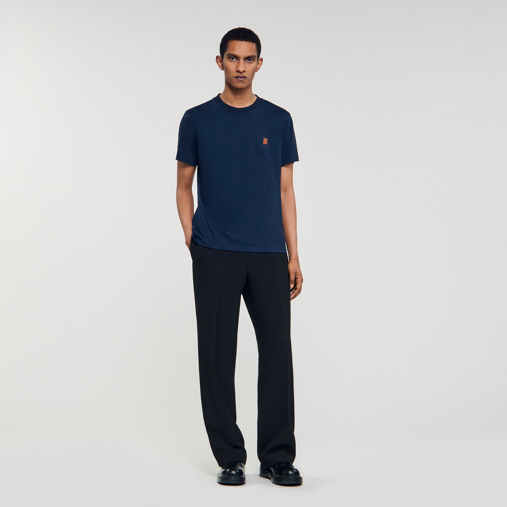 SANDROS Logo Lacivert T-shirt