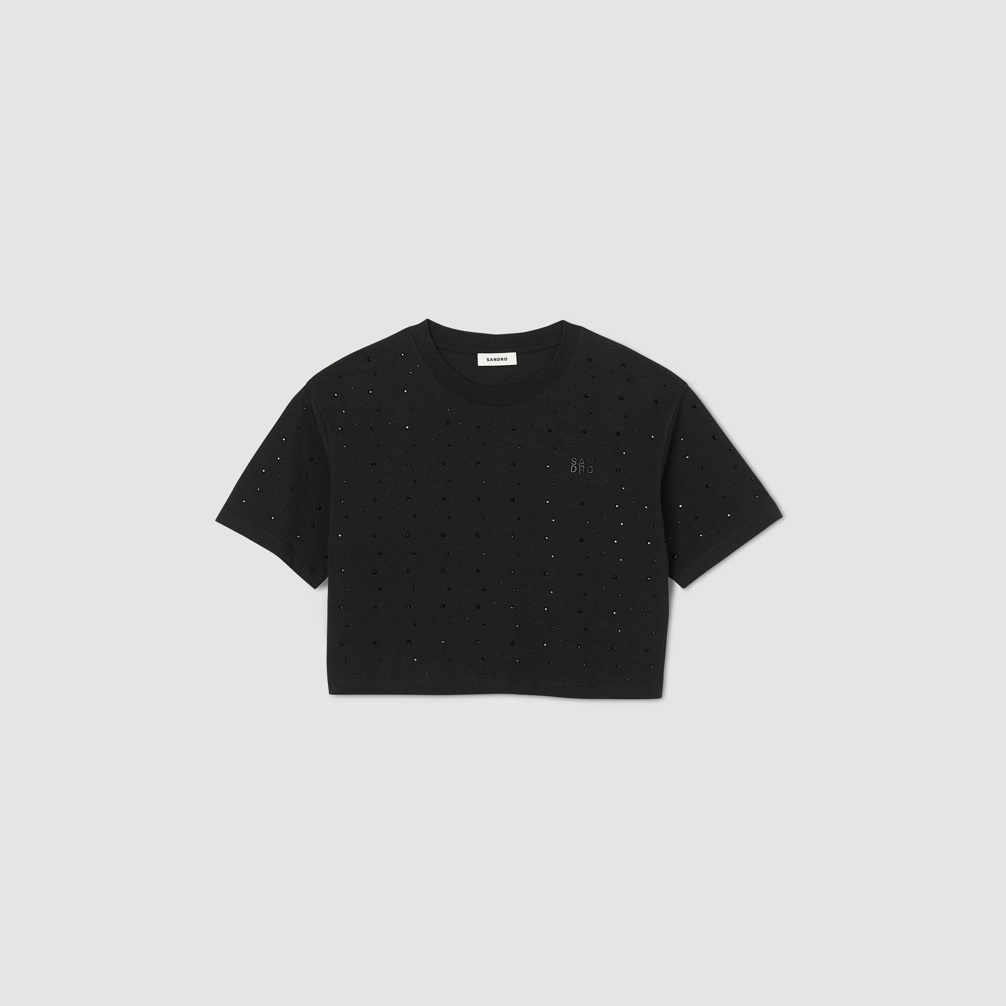 SANDROTaşlı Crop T-shirt
