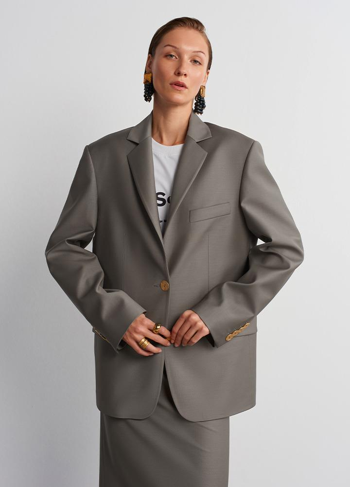 Acaria StudioDüğme Detaylı Oversize Blazer