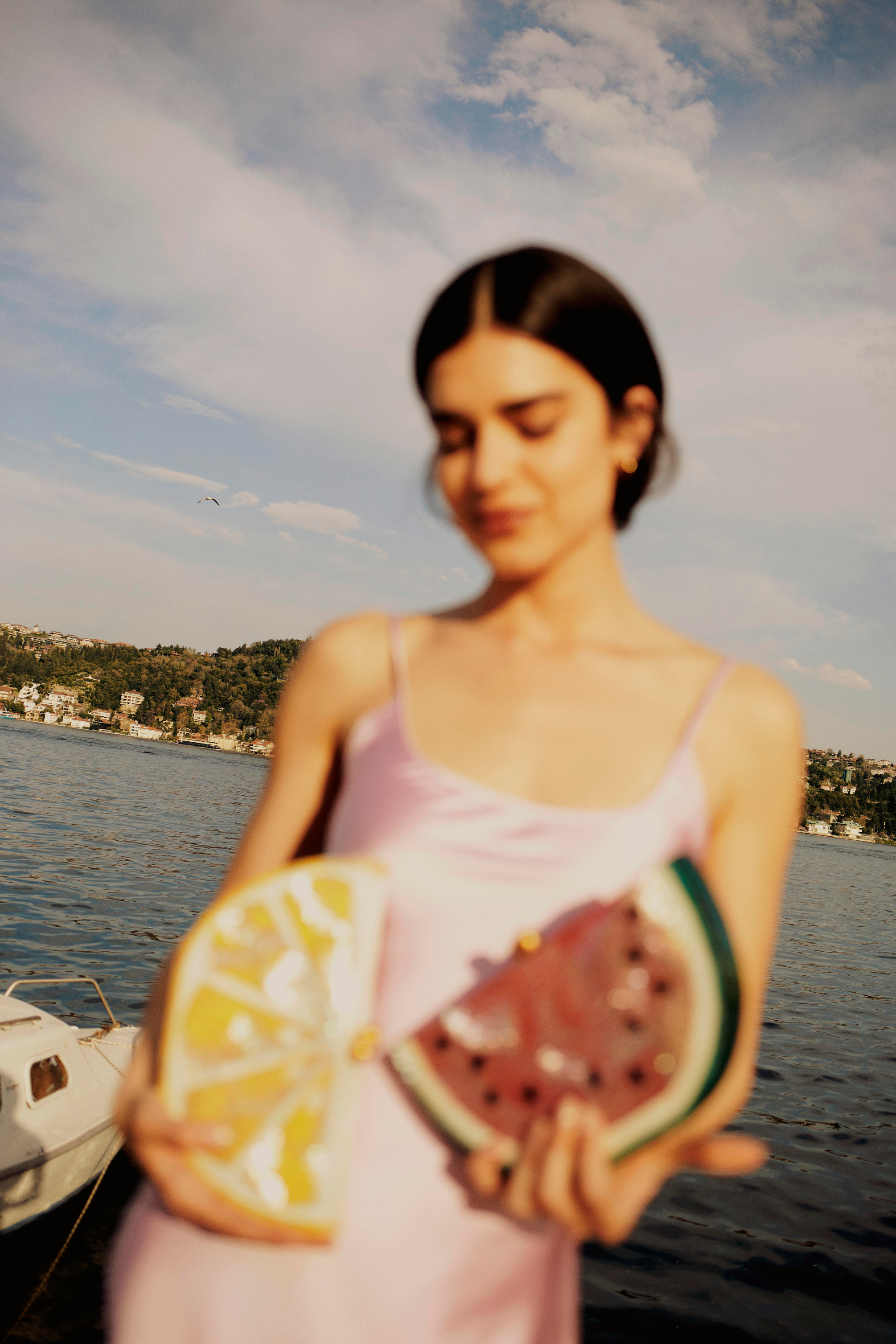 BagoKarpuz Figürlü Doğal Deniz Kabuğu Çanta
