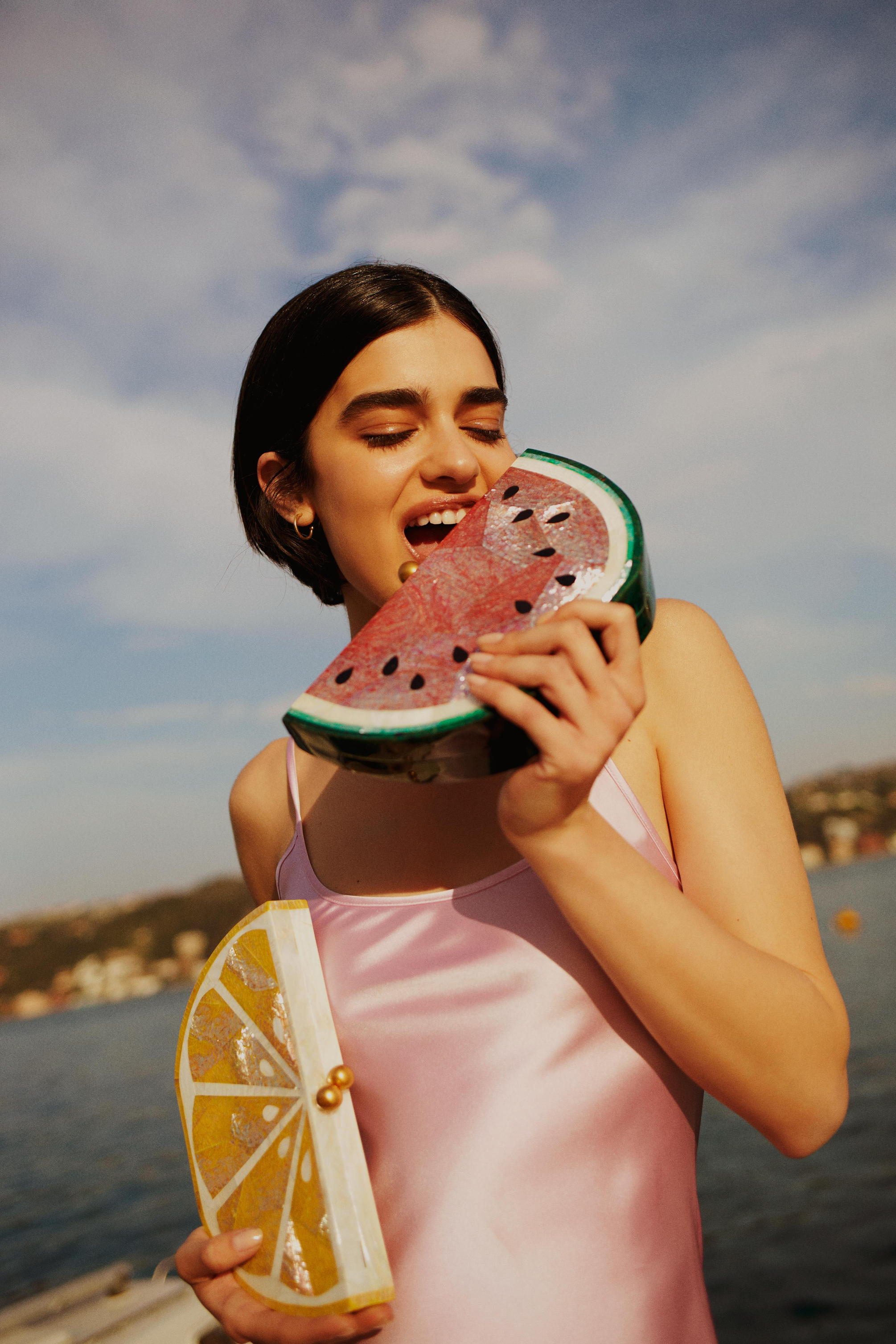 BagoKarpuz Figürlü Doğal Deniz Kabuğu Çanta