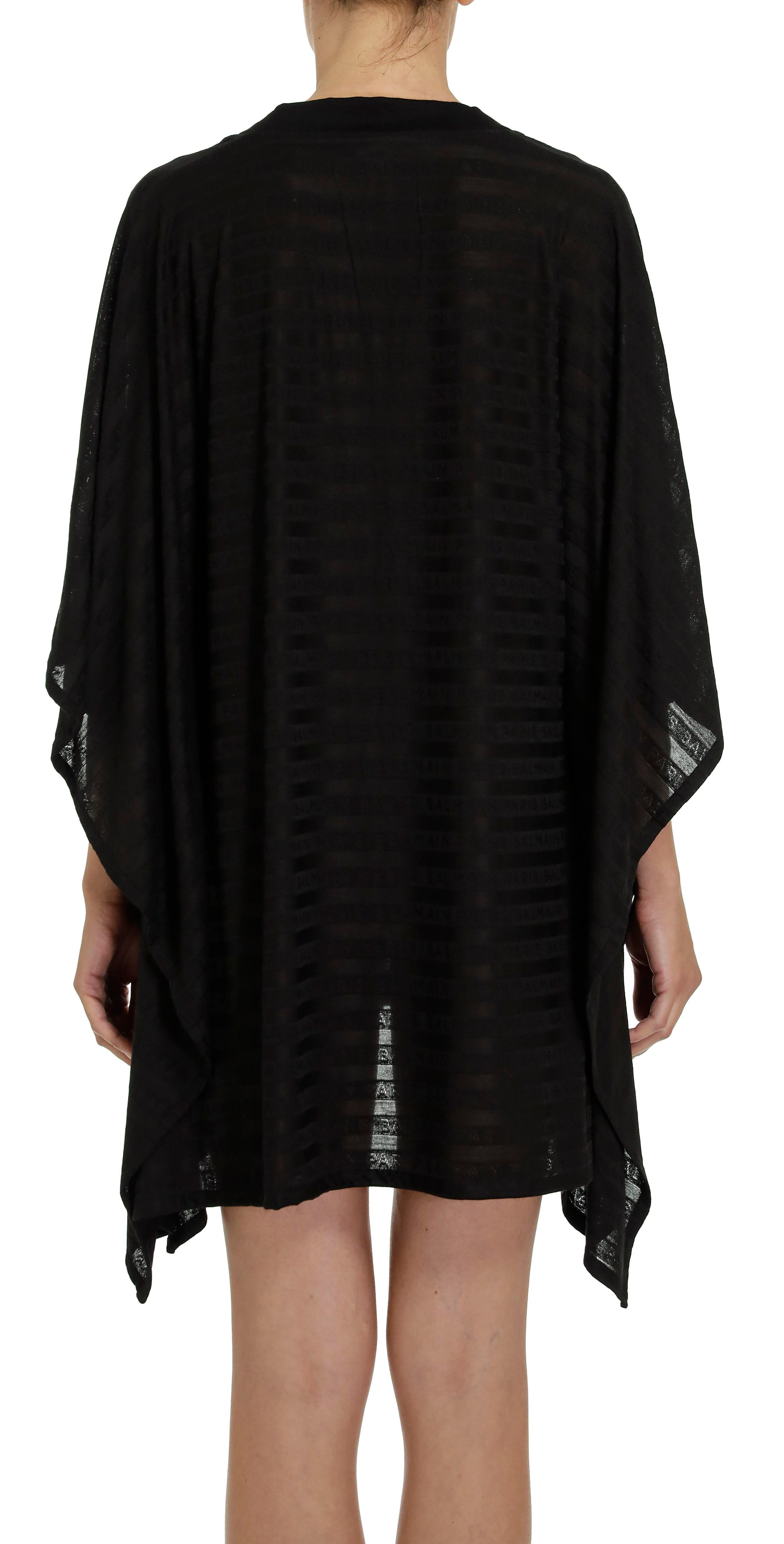 BalmainLogo Desen Lacivert Kaftan