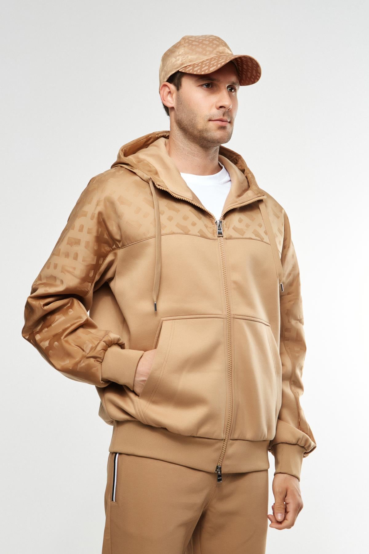 BossBej Monogram Detay Fermuarlı Sweatshirt