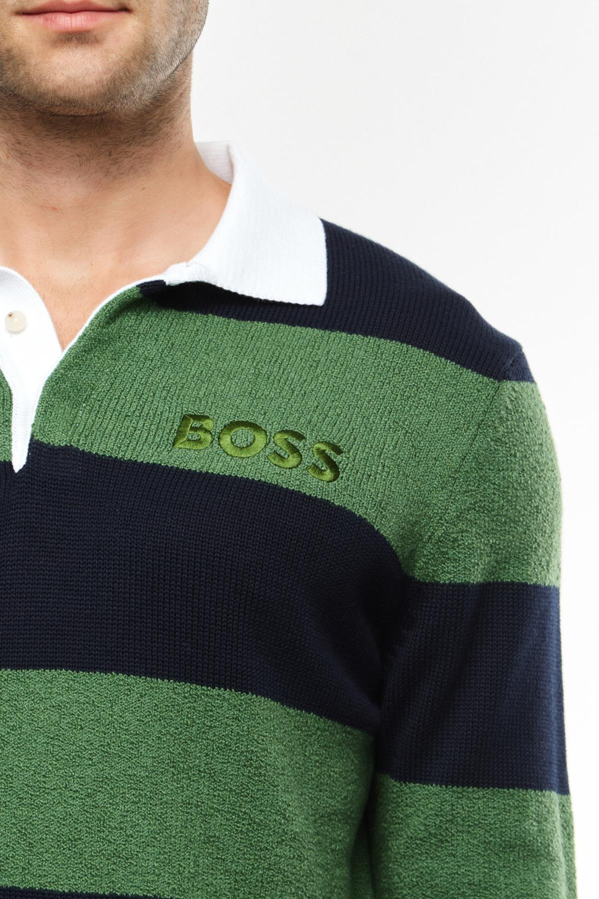 BossÇizgili Polo Yaka Triko