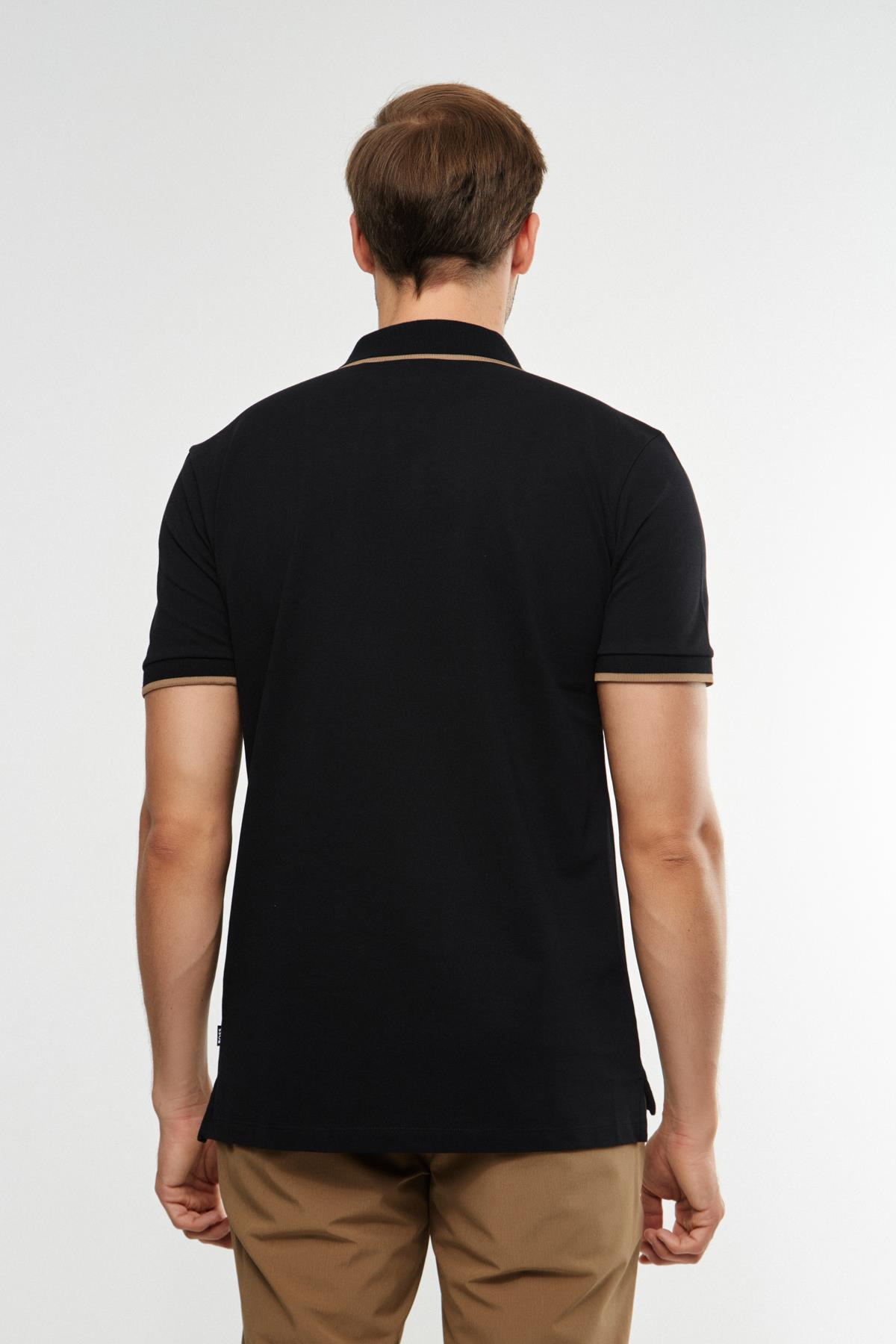 BossLacivert Yaka Detaylı Polo Yaka T-shirt