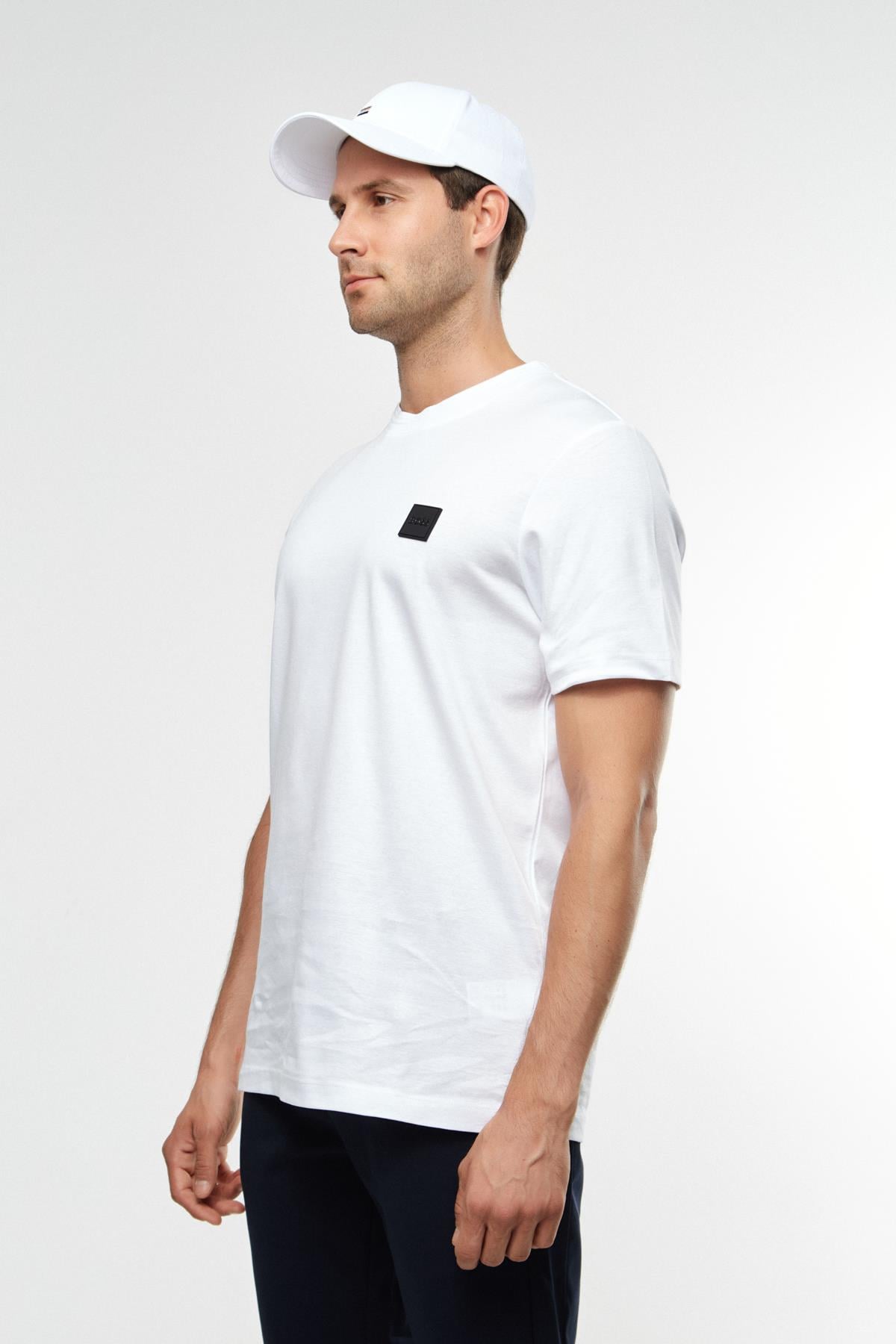 BossLogo Detaylı Beyaz T-shirt