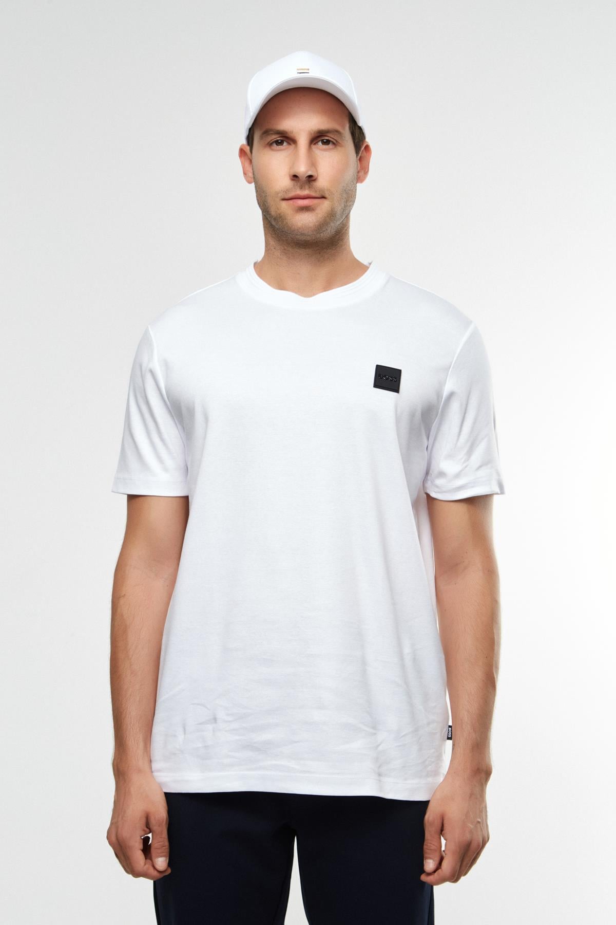BossLogo Detaylı Beyaz T-shirt