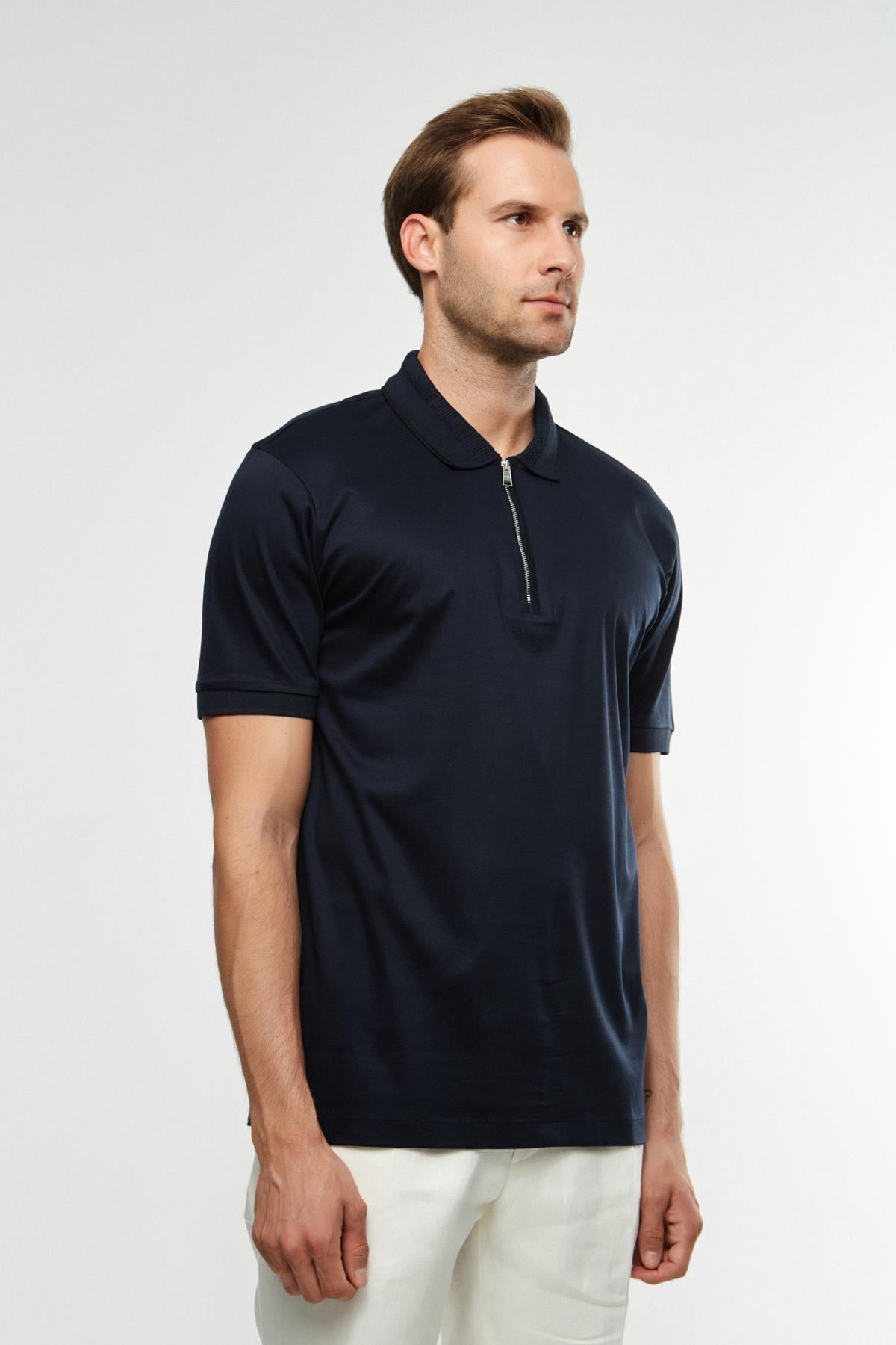 BossPamuklu Lacivert Polo Yaka T-shirt