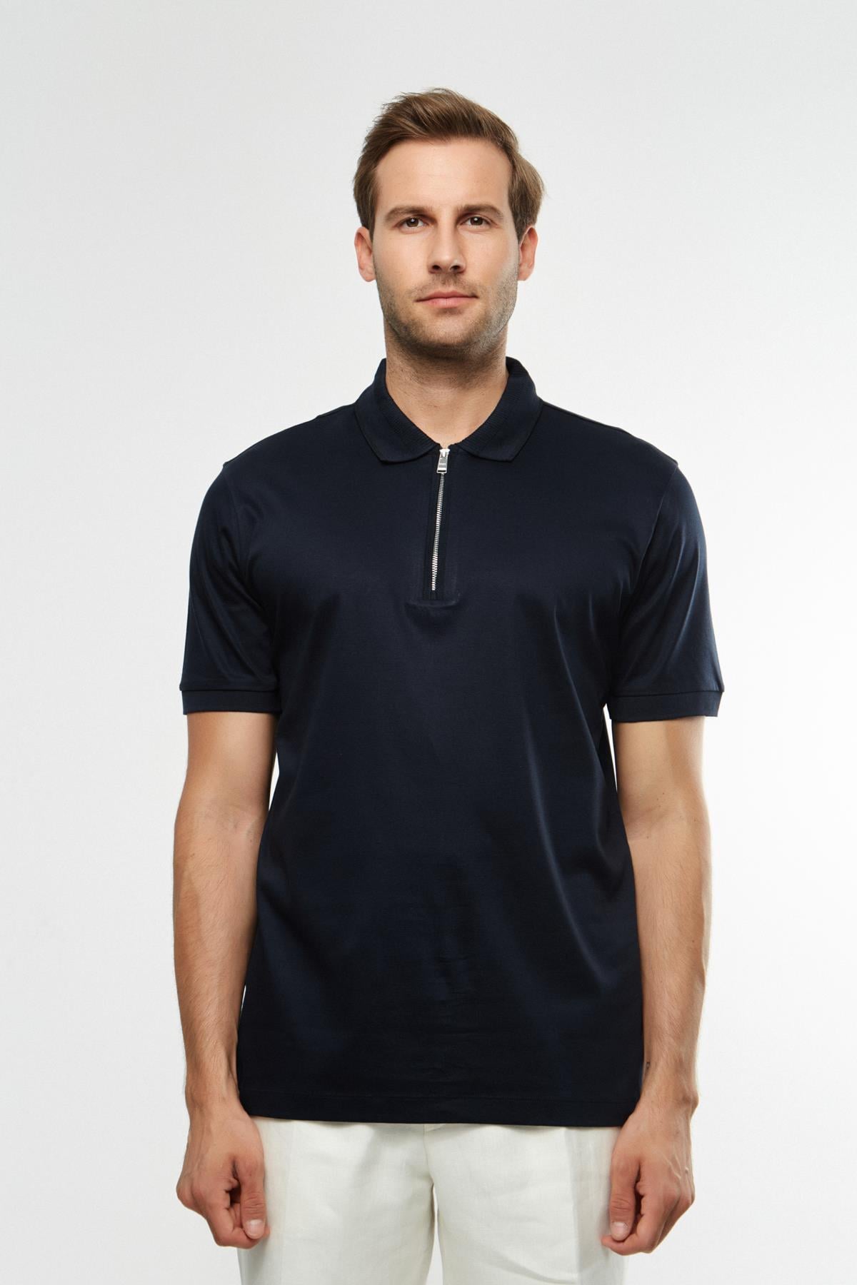 BossPamuklu Lacivert Polo Yaka T-shirt