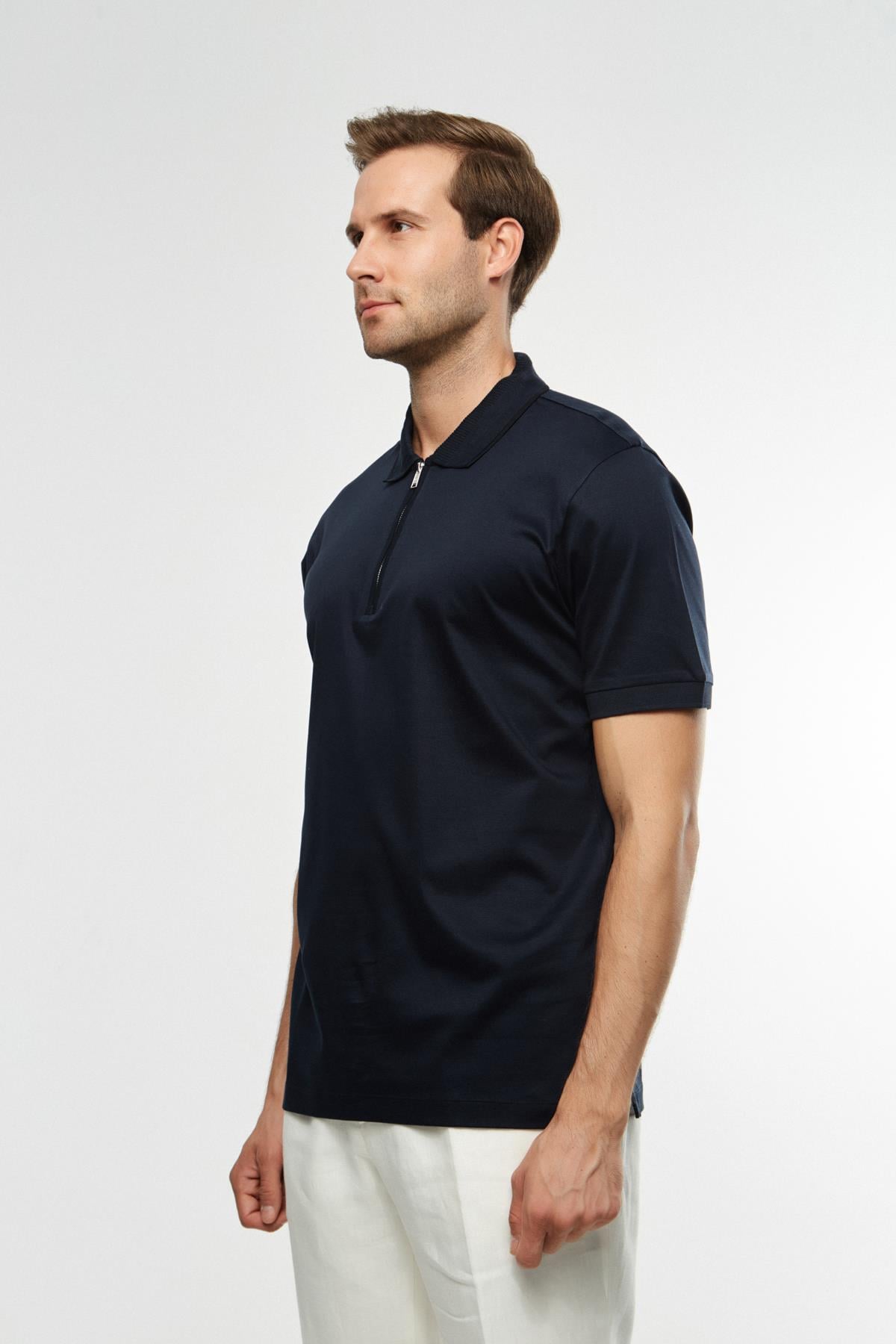 BossPamuklu Lacivert Polo Yaka T-shirt