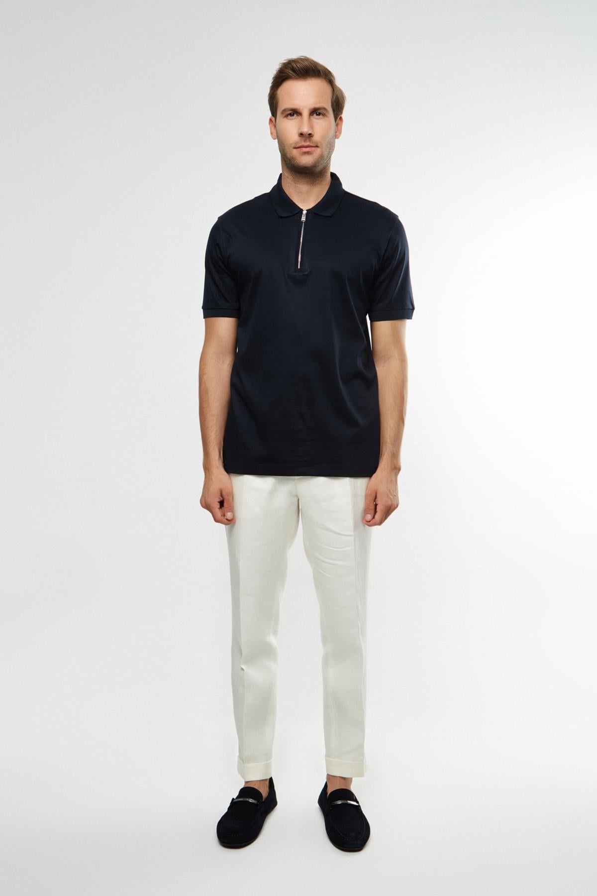 BossPamuklu Lacivert Polo Yaka T-shirt