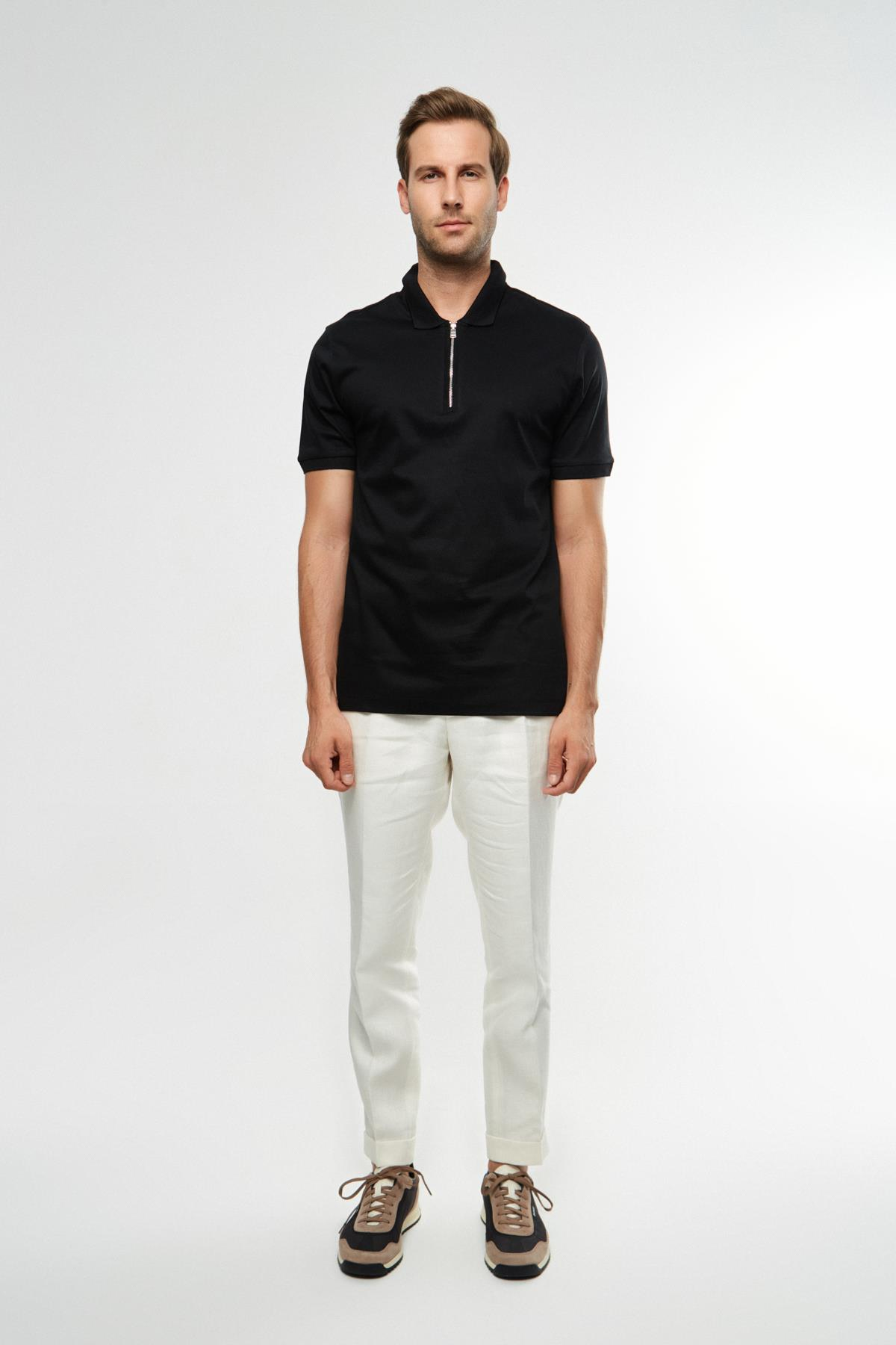 BossPamuklu Siyah Polo Yaka T-shirt